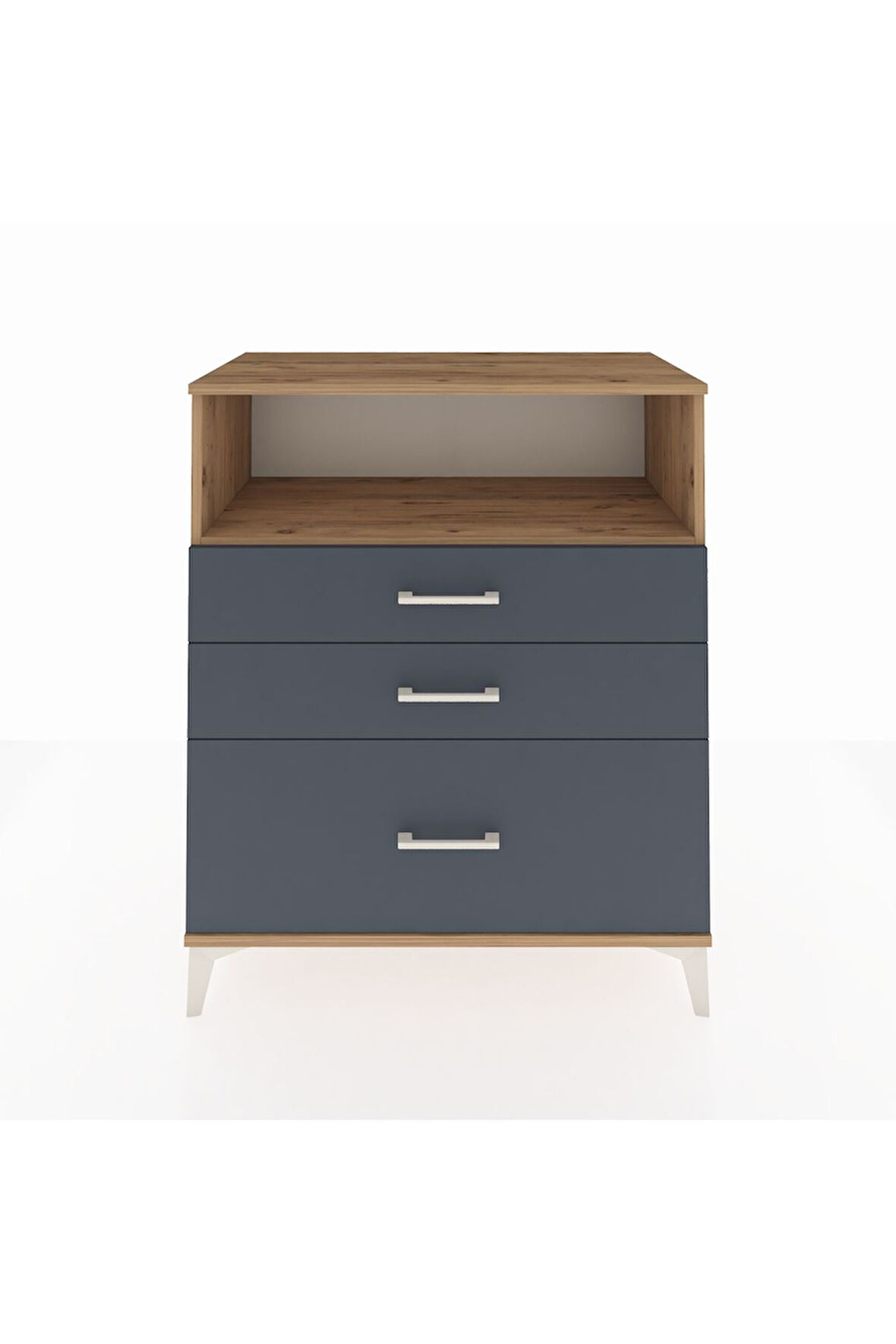 Hyperion Şifonyer Tek Raflı 3 Çekmeceli 88x44x106 Çam-Antrasit