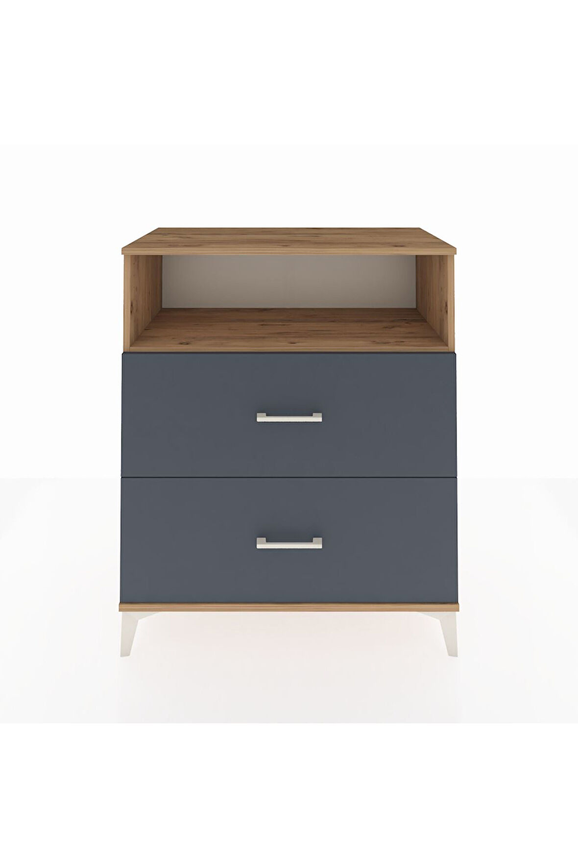 Hyperion Şifonyer Tek Raflı 2 Çekmeceli 88x44x106 Çam-Antrasit