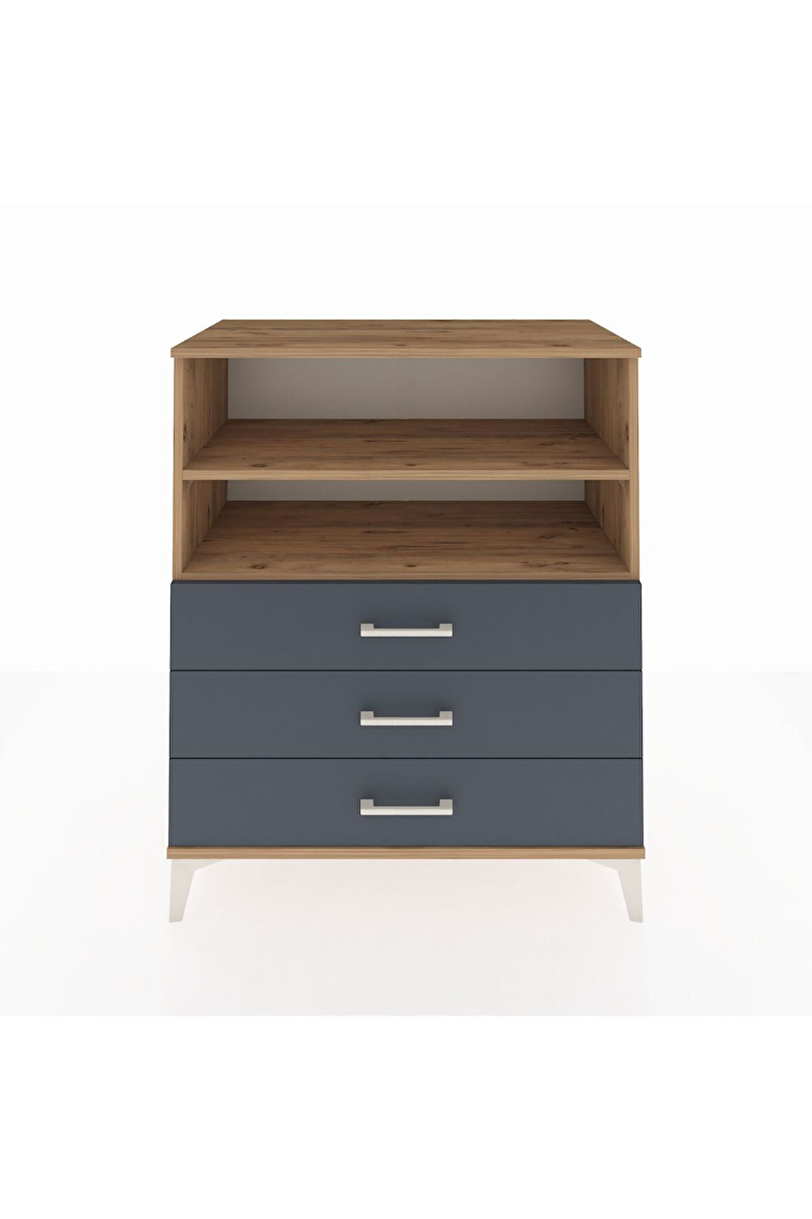 Hyperion Şifonyer 2 Raflı 3 Çekmeceli 88x44x106 Çam-Antrasit