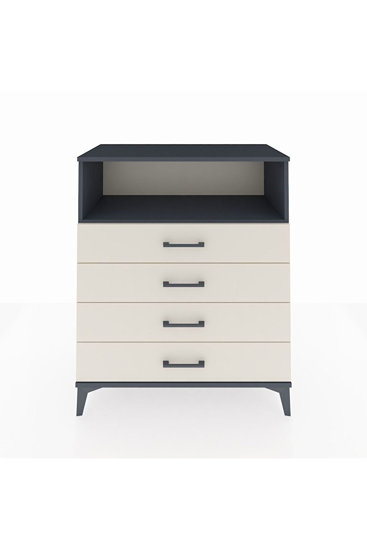 Hyperion Şifonyer Tek Raflı 4 Çekmeceli 88x44x106 Antrasit-Aytaşı