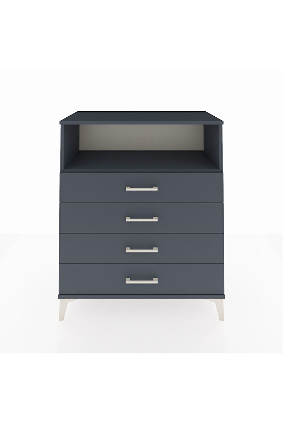 Hyperion Şifonyer Tek Raflı 4 Çekmeceli 88x44x106 Antrasit-Antrasit