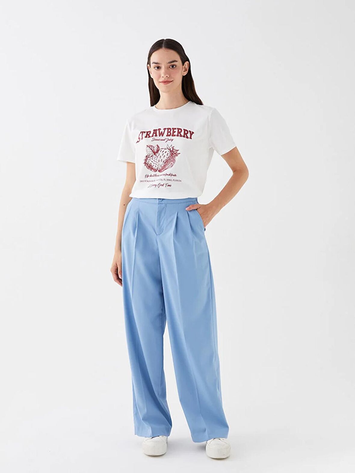 Beli Lastikli Rahat Kalıp Kadın Pantolon