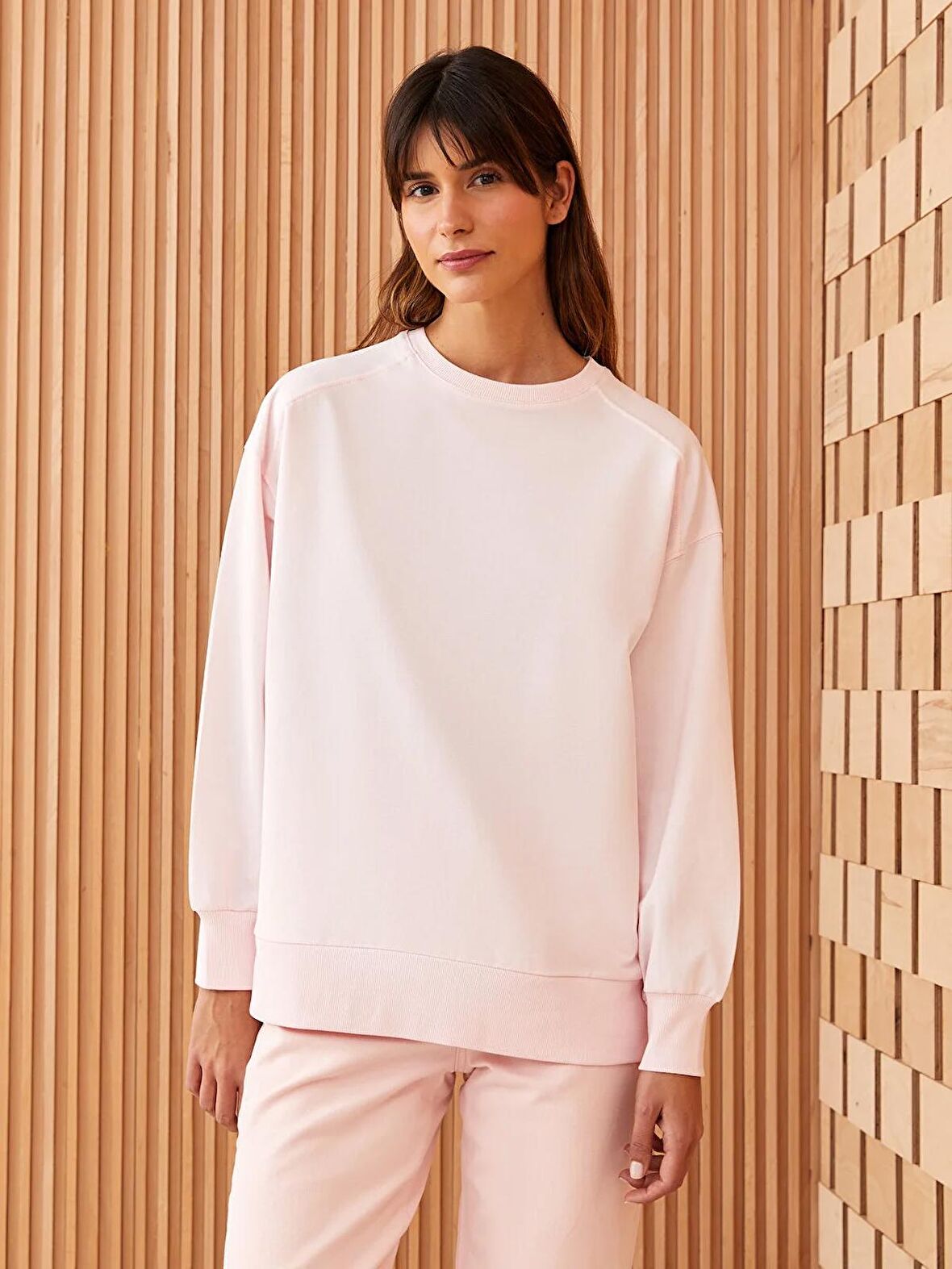 Bisiklet Yaka Oversize Kadın Sweatshirt