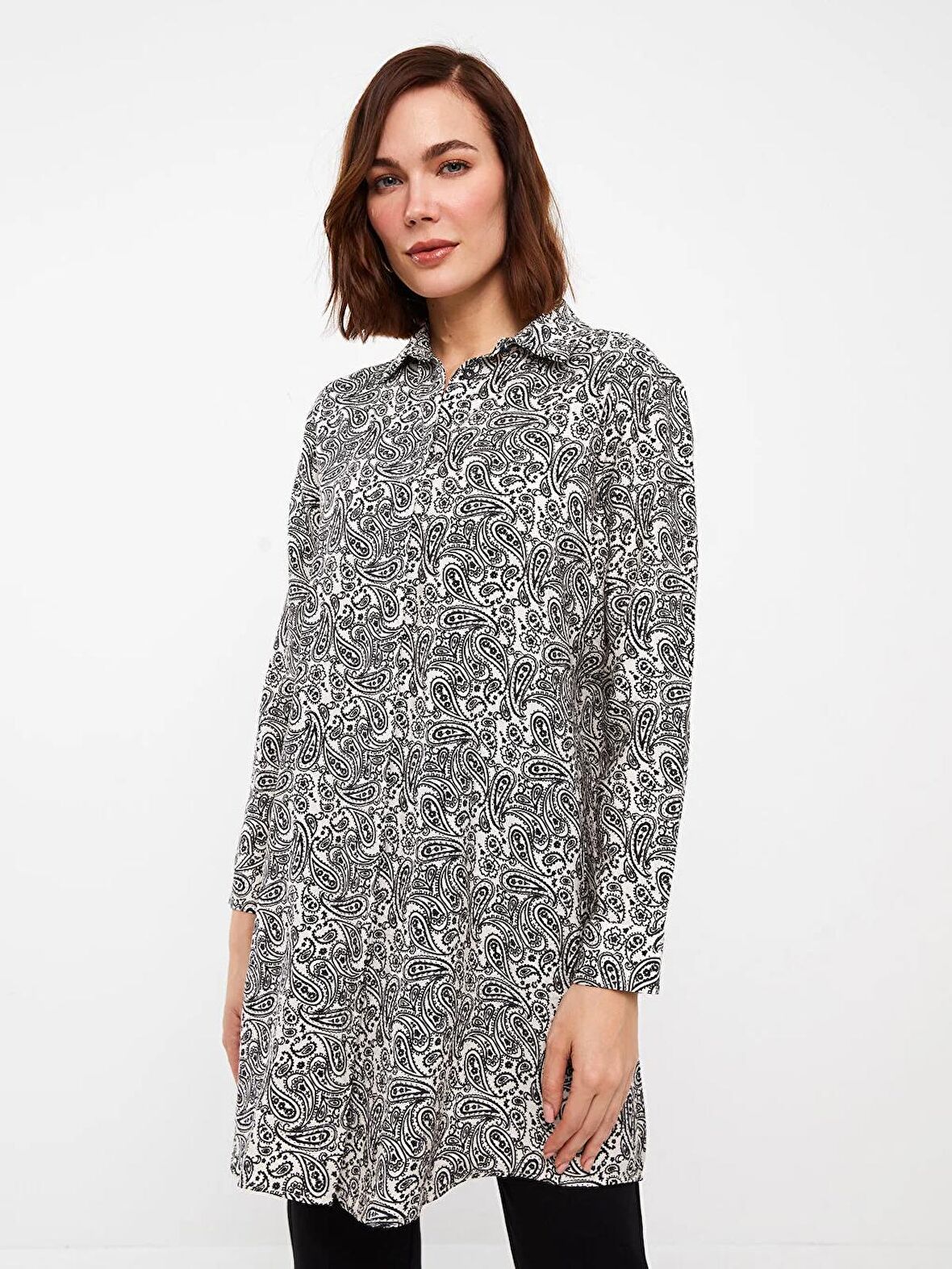 Desenli Kadın Gömlek Tunik