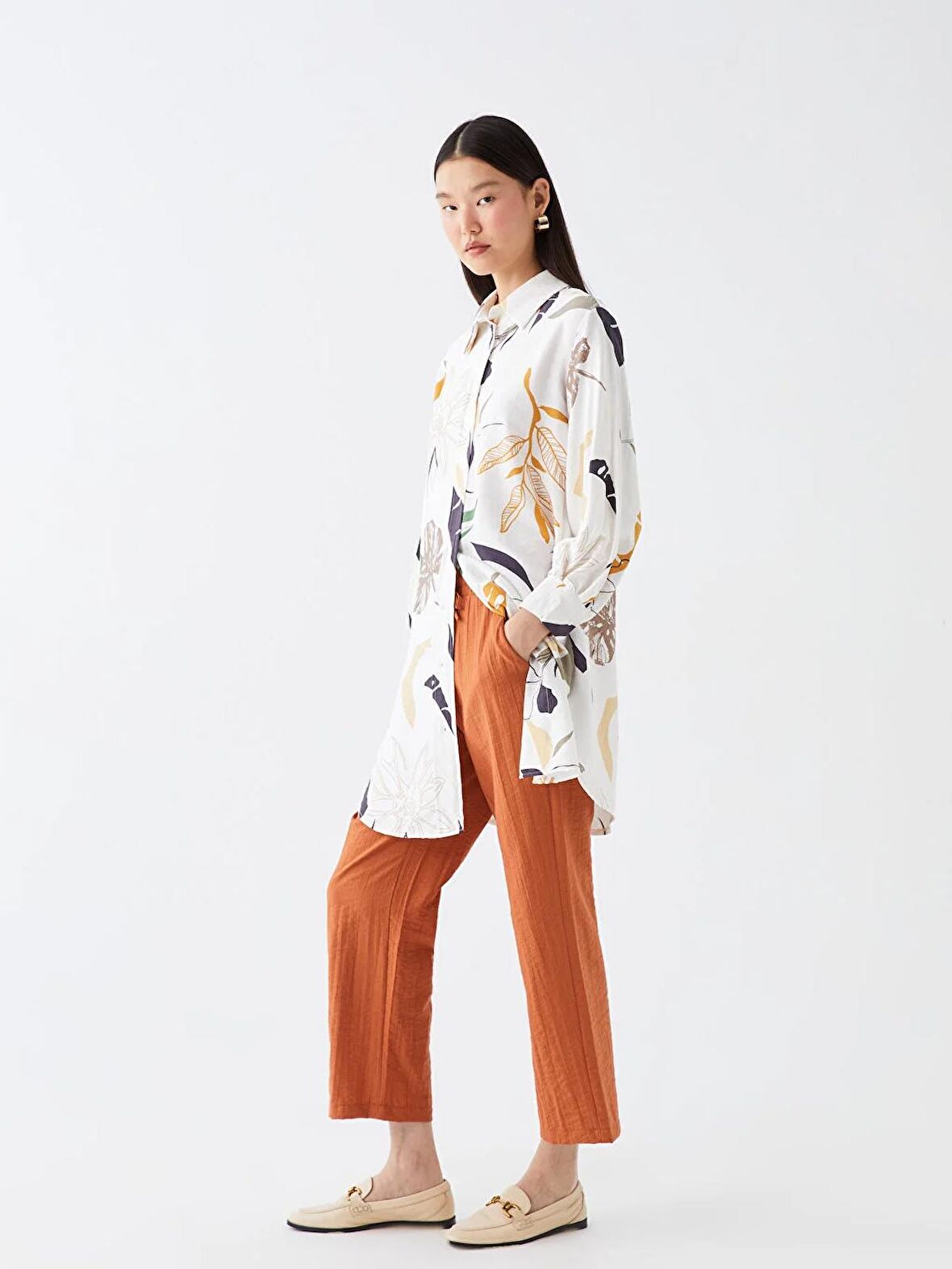 Beli Lastikli Havuç Kesim Kadın Pantolon