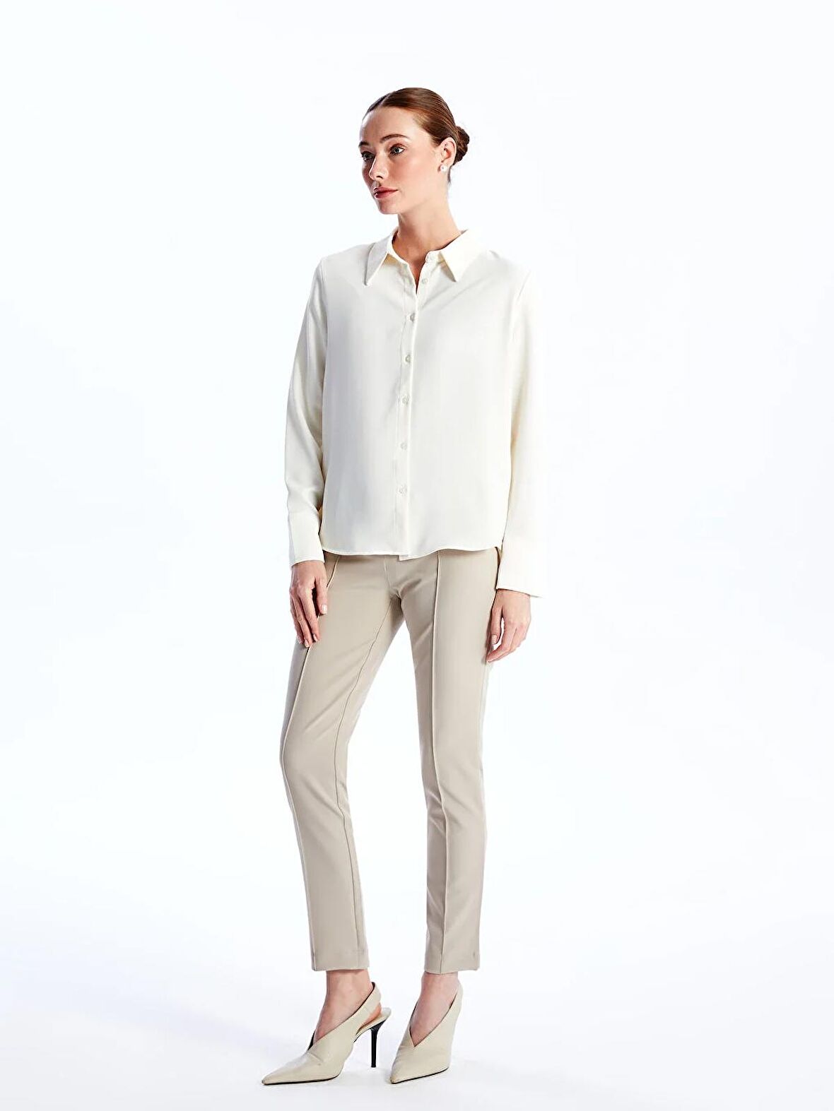 Kadın Dar Fit Düz Pantolon