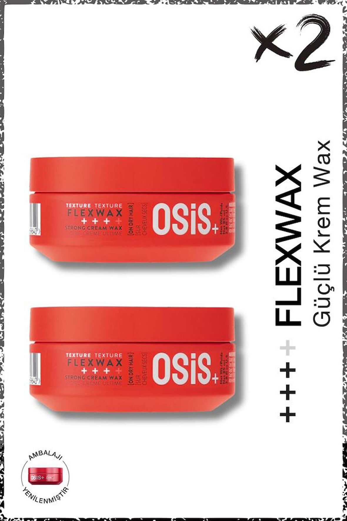 Flexwax Ultra Güçlü Doku Veren Krem Wax 85ml x 2 Adet | Yeniden Şekillendirilebilen Stiller