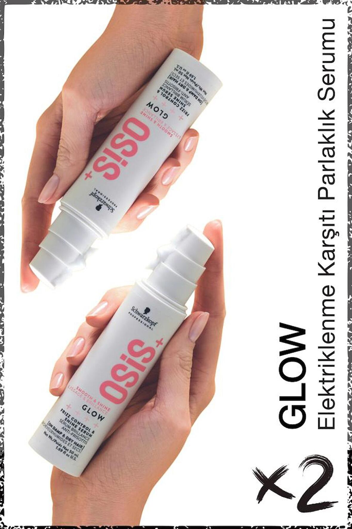 Glow Elektriklenme Karşıtı Parlaklık Serumu 50ml x 2 Adet | Saçı Ağırlaştırmaz Silikon İçermez