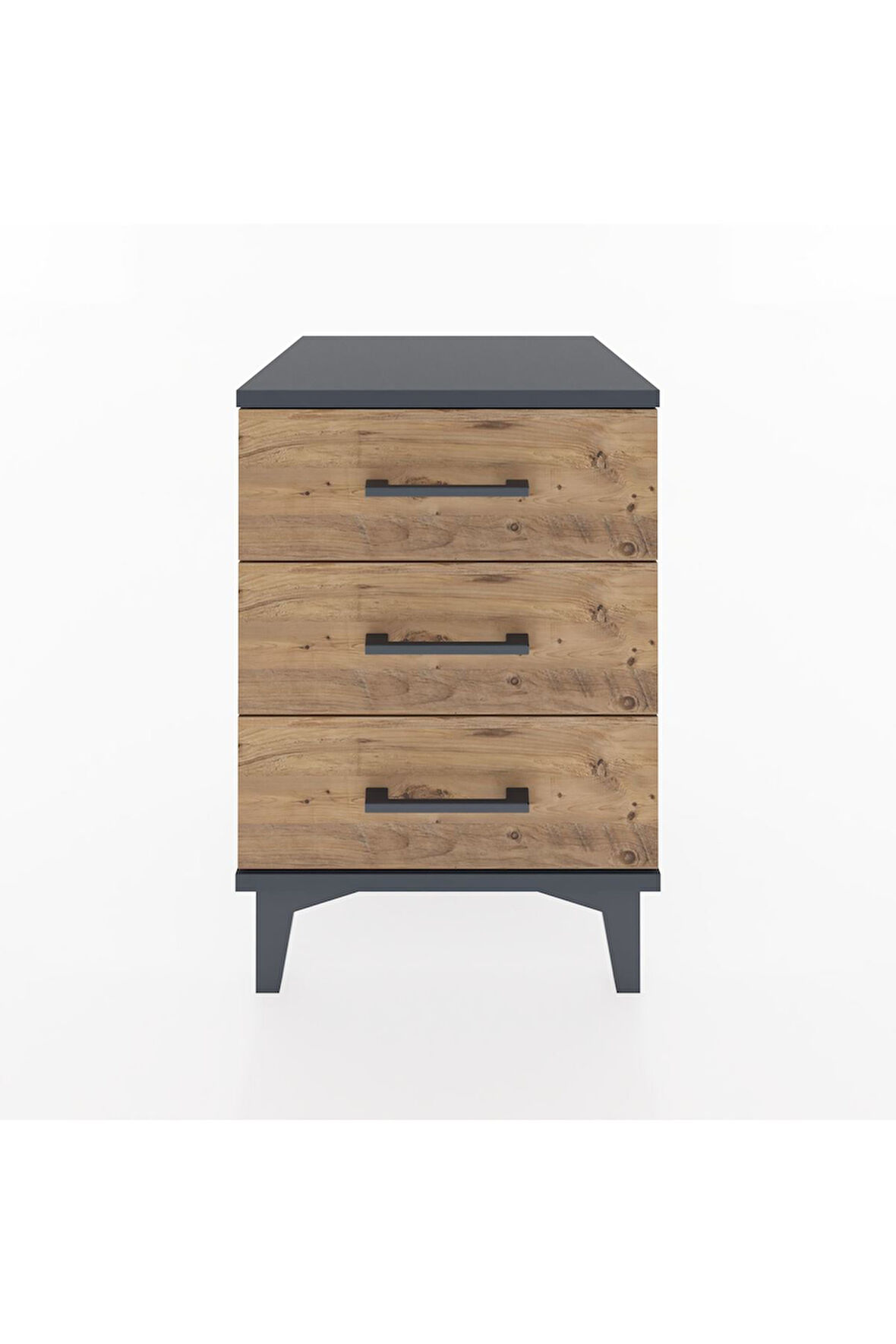 Hyperion Komodin 3 Çekmeceli 44x44x64 Antrasit-Çam