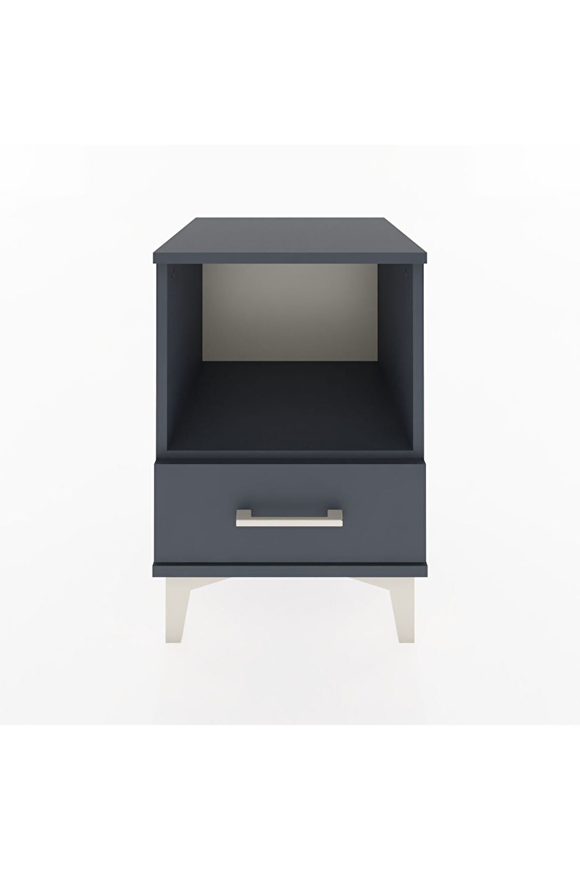 Hyperion Komodin Tek Raflı Tek Çekmeceli 44x44x64 Antrasit-Antrasit