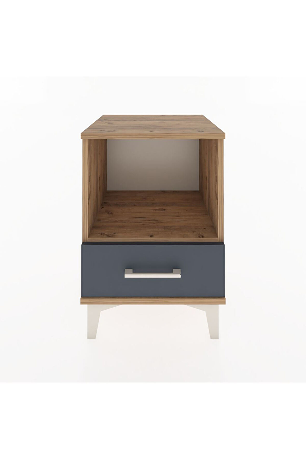 Hyperion Komodin Tek Raflı Tek Çekmeceli 44x44x64 Çam-Antrasit