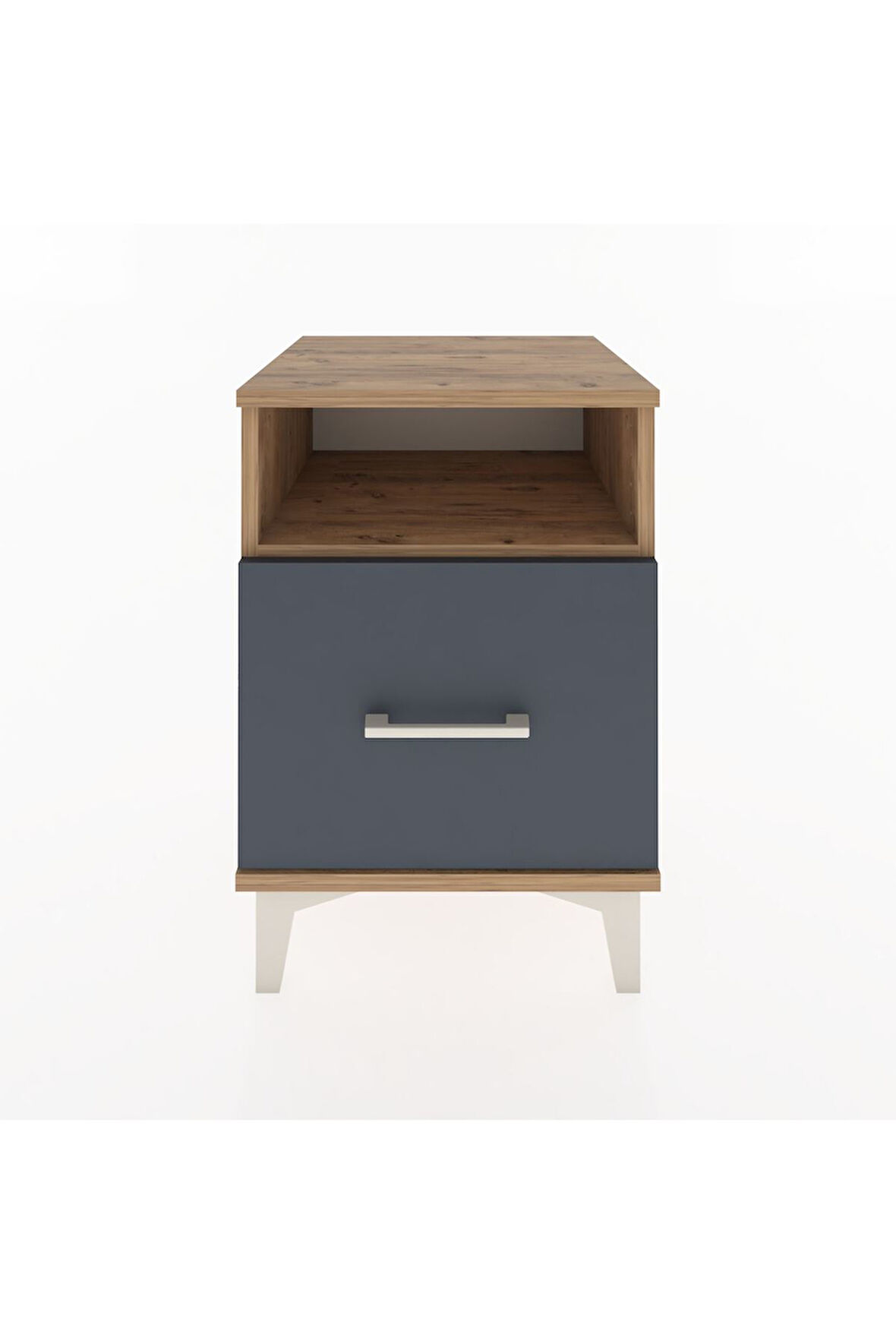 Hyperion Komodin Tek Raflı Tek Çekmeceli 44x44x64 Çam-Antrasit