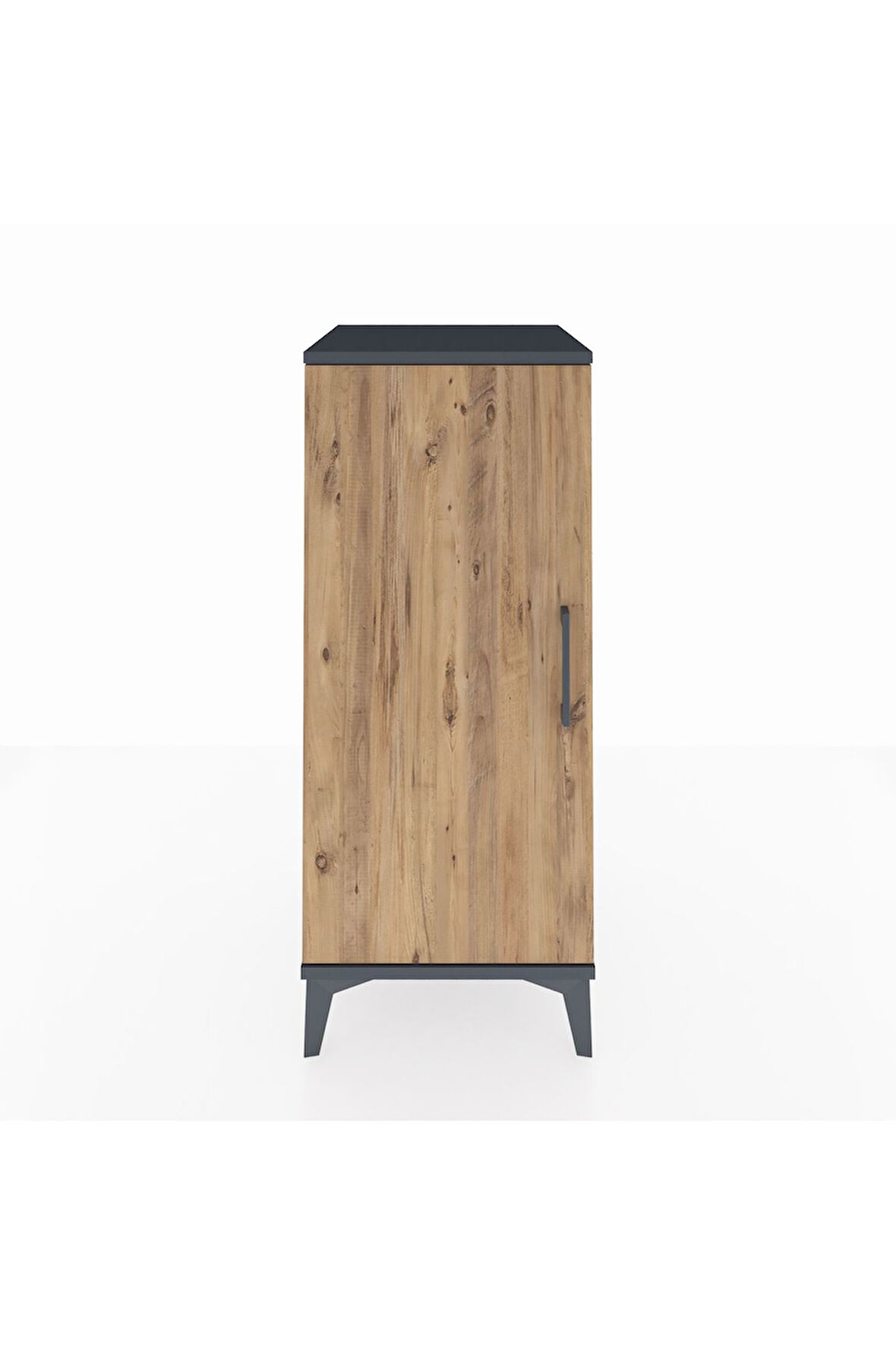 Hyperion Komodin 2 Raflı Tek Kapaklı 44x44x106 Antrasit-Çam