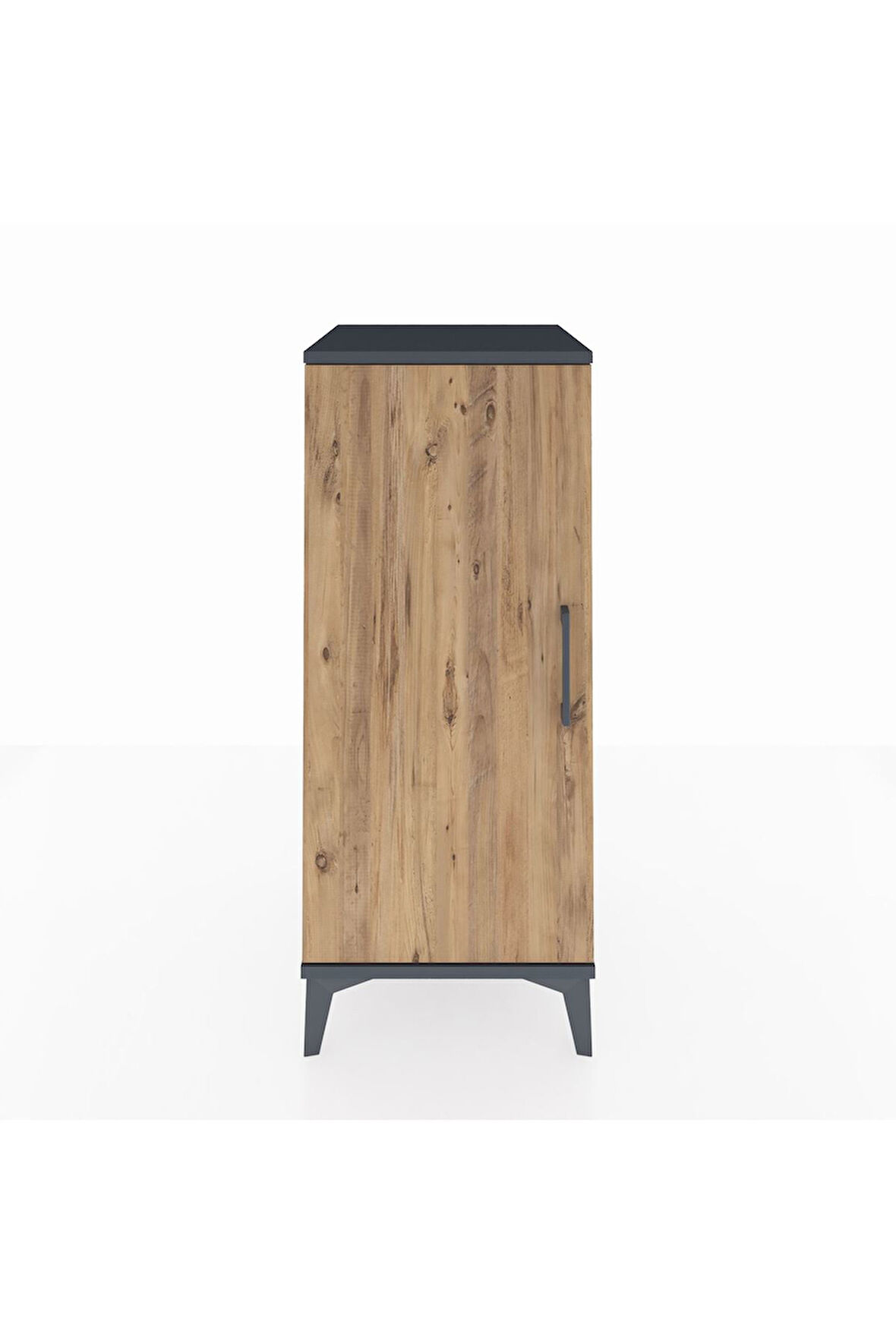 Hyperion Komodin Tek Raflı Tek Kapaklı 44x44x106 Antrasit-Çam