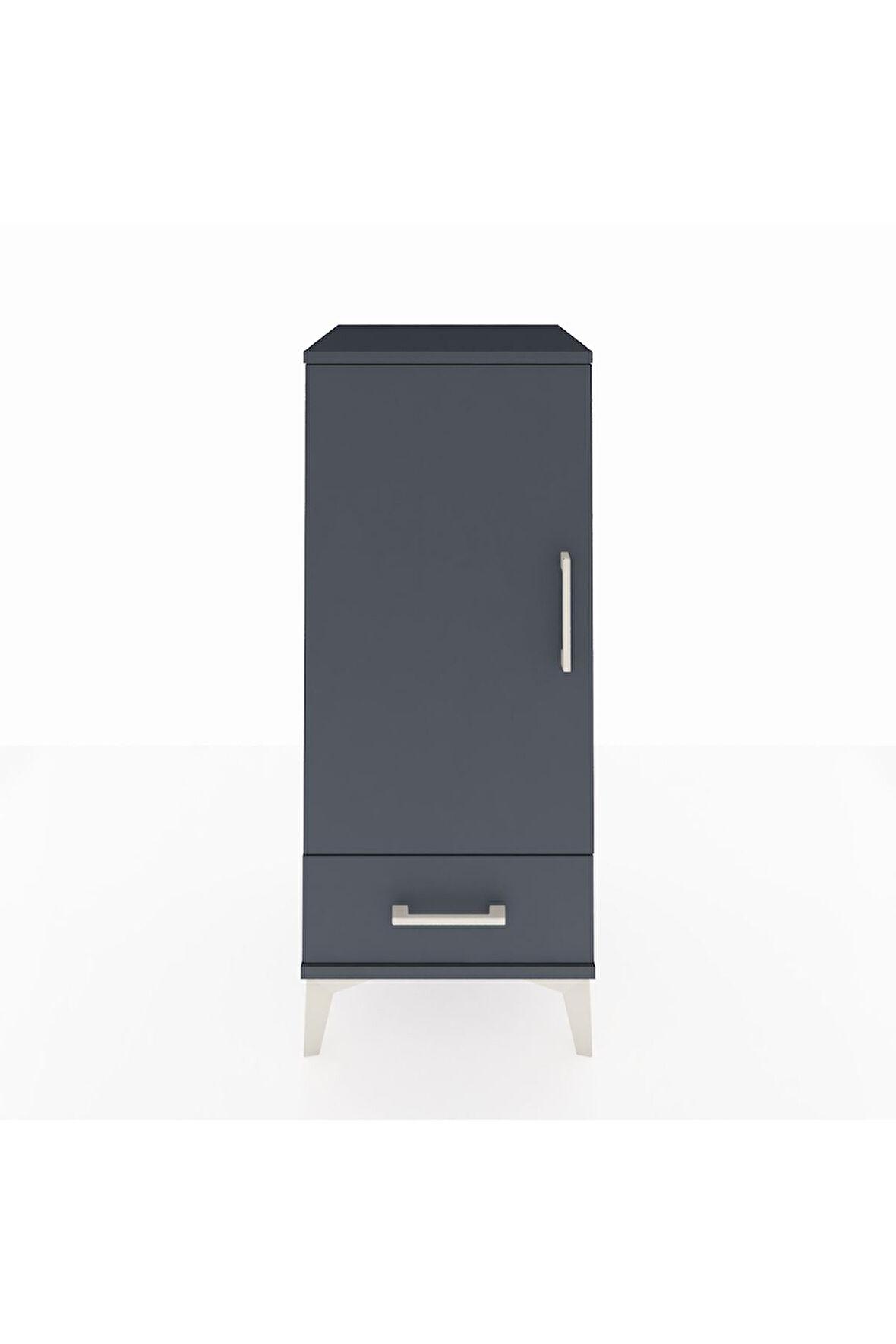 Hyperion Komodin 2 Raflı Tek Çekmeceli Tek Kapaklı 44x44x106 Antrasit-Antrasit