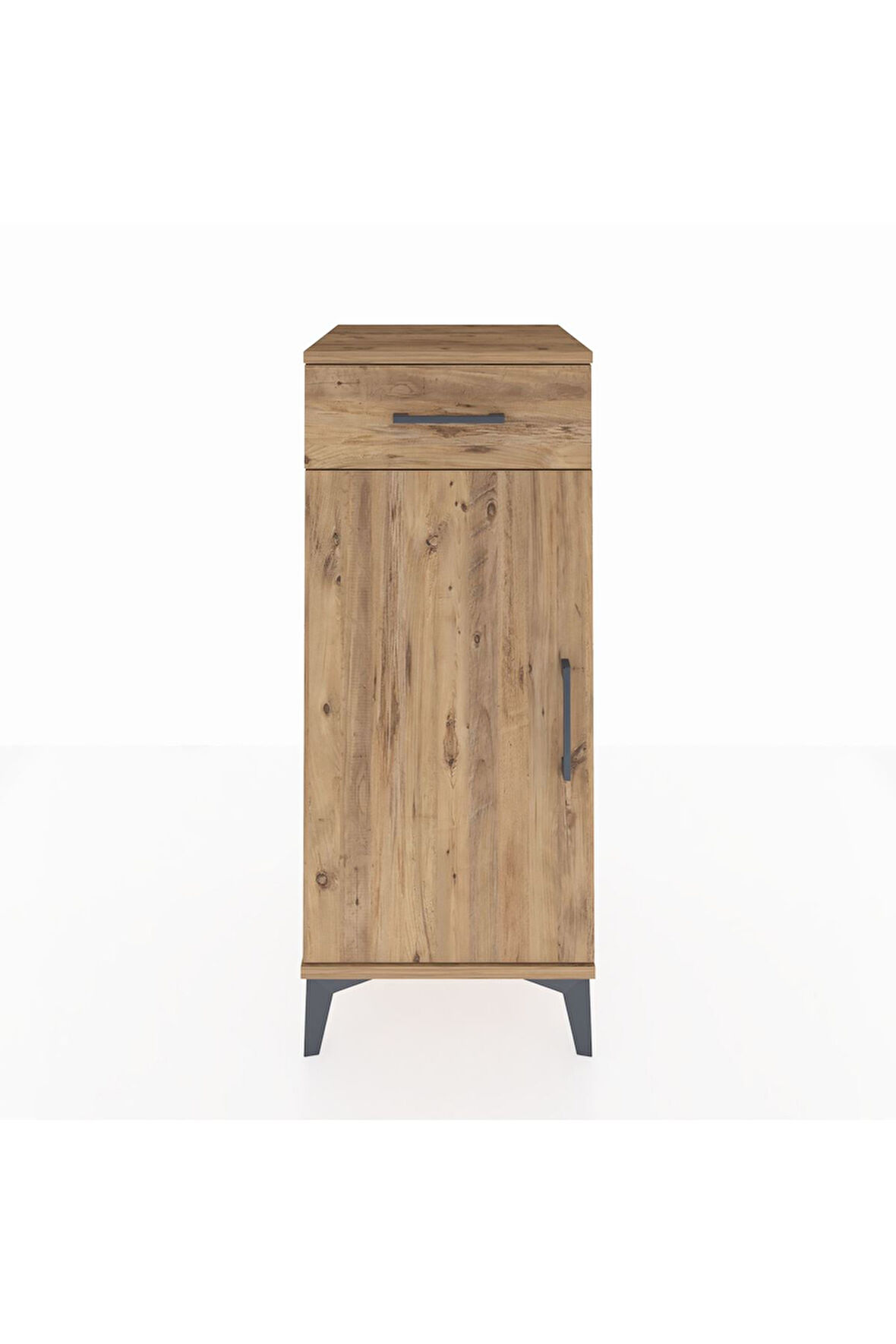 Hyperion Komodin Tek Raflı Tek Çekmeceli Tek Kapaklı 44x44x106 Çam-Çam