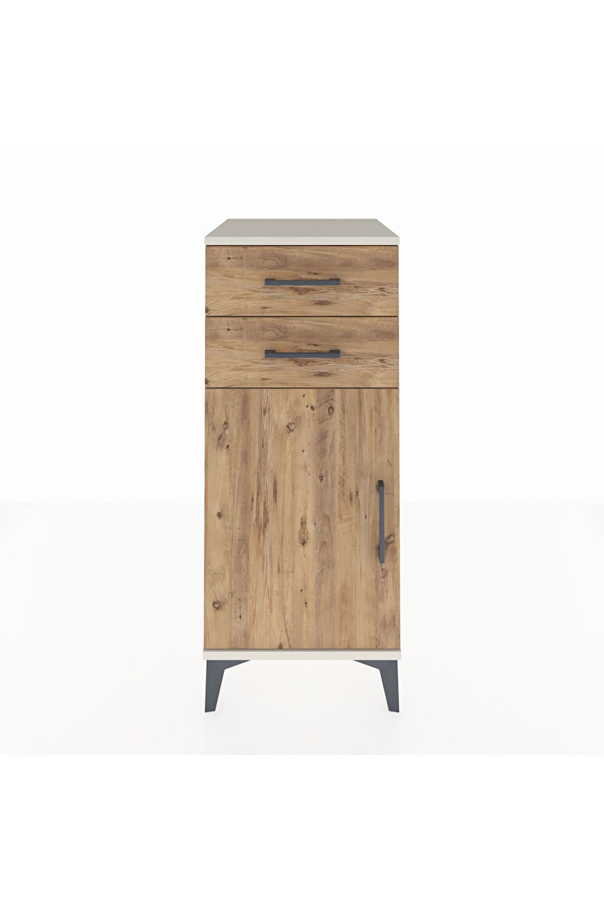 Hyperion Komodin Tek Raflı 2 Çekmeceli Tek Kapaklı 44x44x106 Aytaşı-Çam