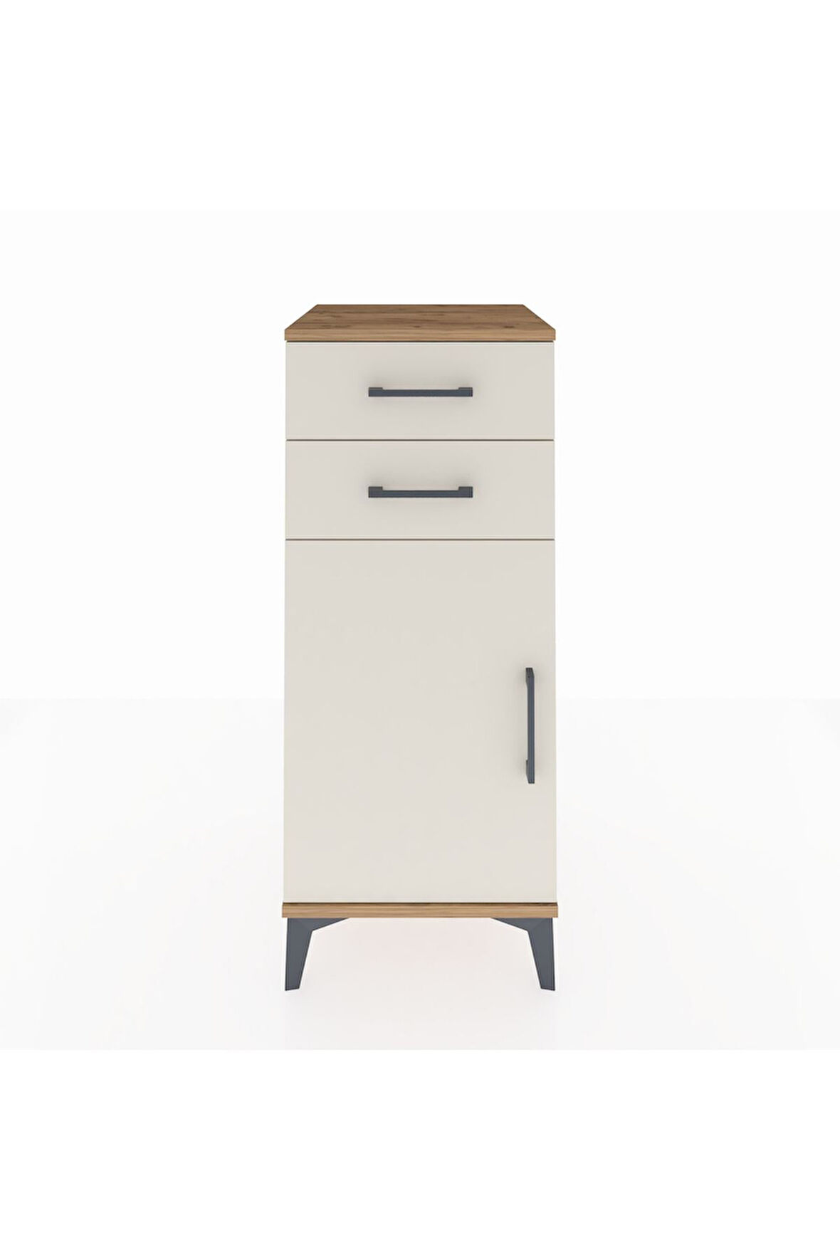 Hyperion Komodin Tek Raflı 2 Çekmeceli Tek Kapaklı 44x44x106 Çam-Aytaşı