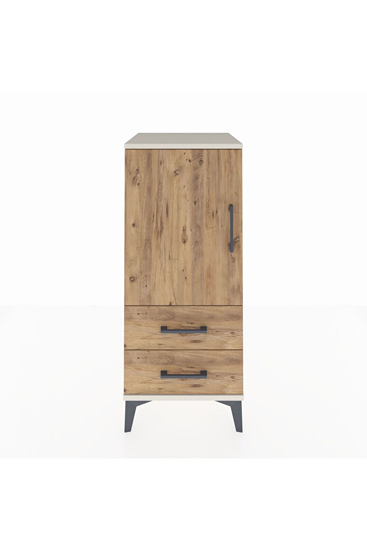 Hyperion Komodin 2 Raflı 2 Çekmeceli Tek Kapaklı 44x44x106 Aytaşı-Çam