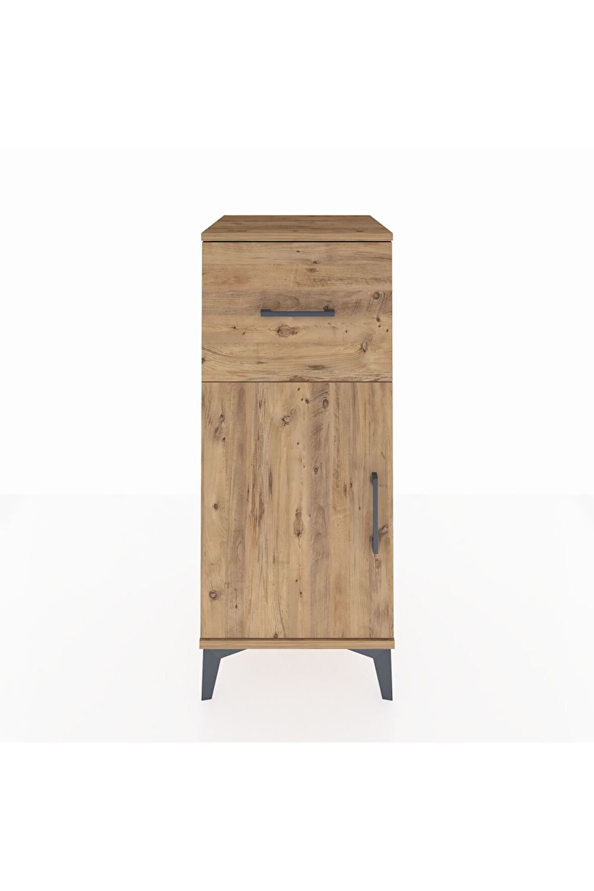 Hyperion Komodin Tek Raflı Tek Çekmeceli Tek Kapaklı 44x44x106 Çam-Çam