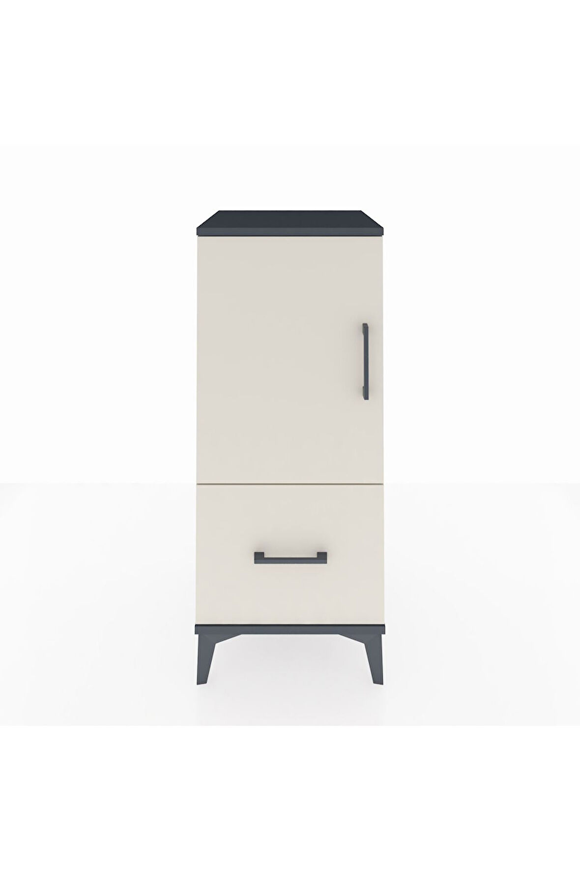 Hyperion Komodin 2 Raflı Tek Çekmeceli Tek Kapaklı 44x44x106 Antrasit-Aytaşı