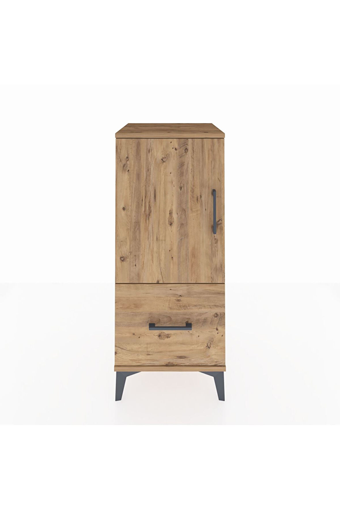 Hyperion Komodin 2 Raflı Tek Çekmeceli Tek Kapaklı 44x44x106 Çam-Çam