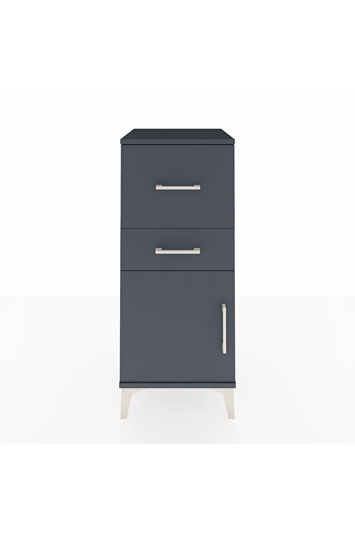 Hyperion Komodin 2 Çekmeceli Tek Kapaklı 44x44x106 Antrasit-Antrasit