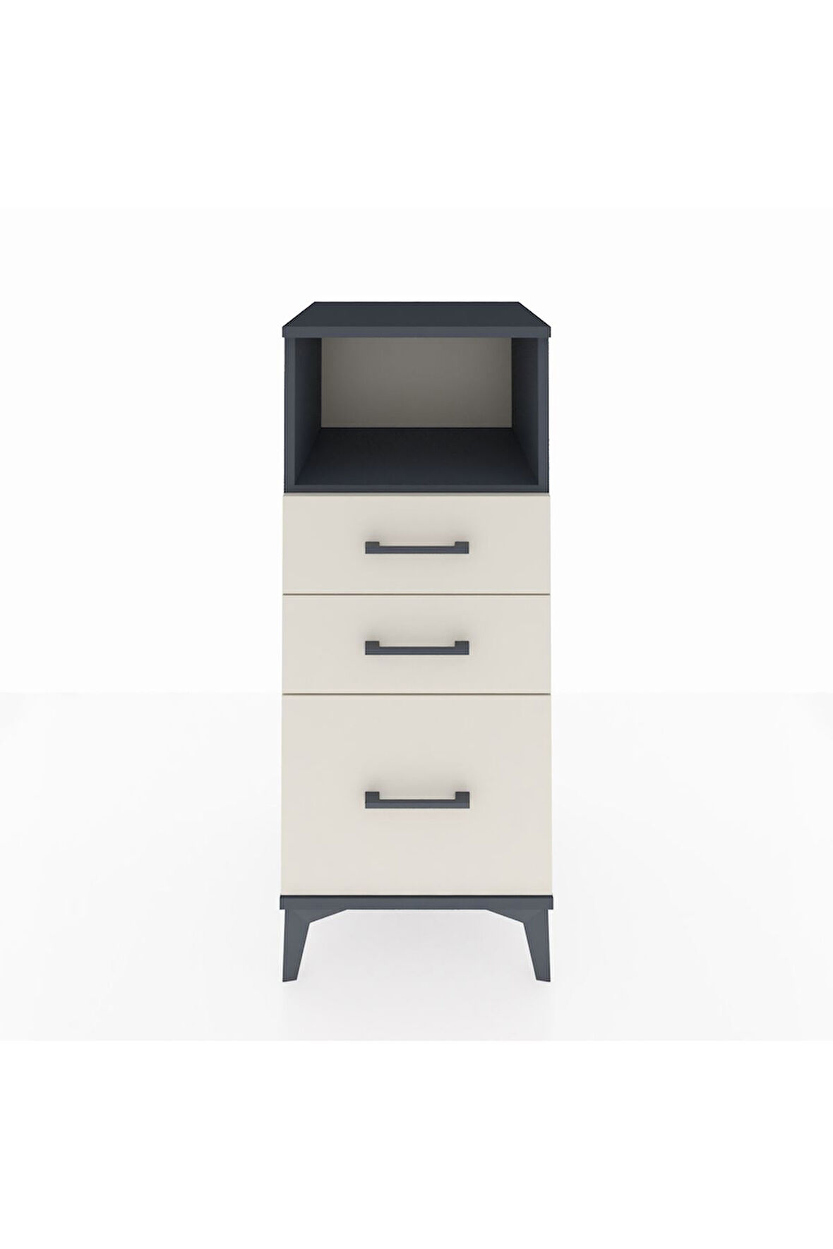 Hyperion Komodin Tek Raflı 3 Çekmeceli 44x44x106 Antrasit-Aytaşı