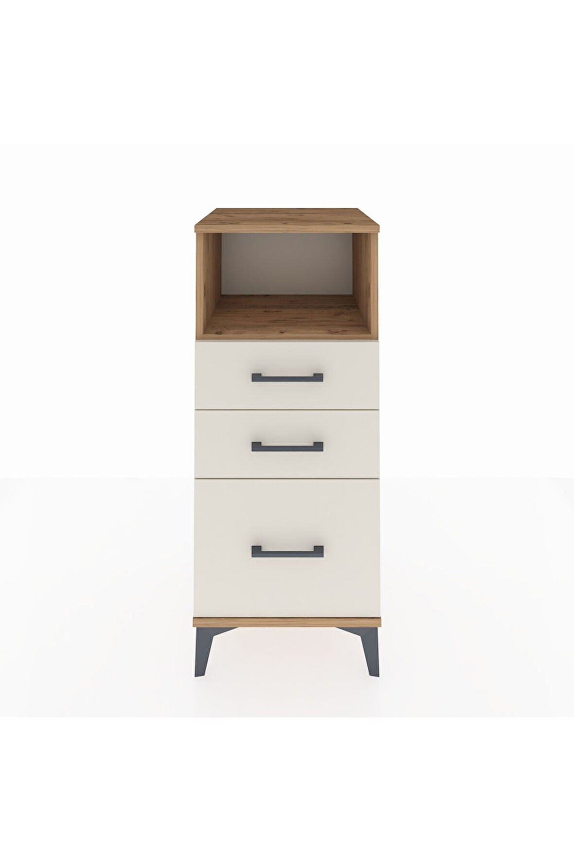 Hyperion Komodin Tek Raflı 3 Çekmeceli 44x44x106 Çam-Aytaşı