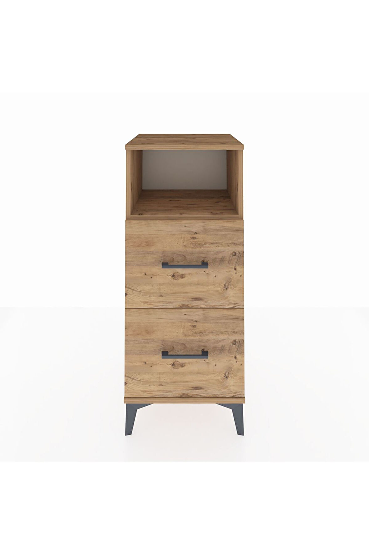 Hyperion Komodin Tek Raflı 2 Çekmeceli 44x44x106 Çam-Çam