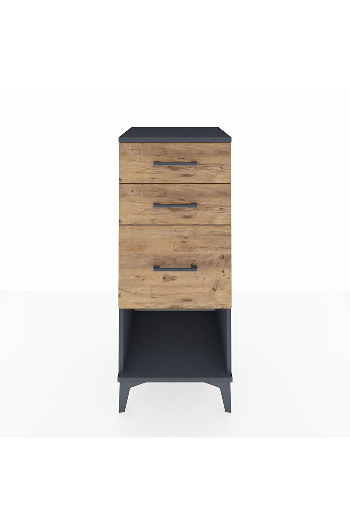 Hyperion Komodin 3 Çekmeceli 44x44x106 Antrasit-Çam