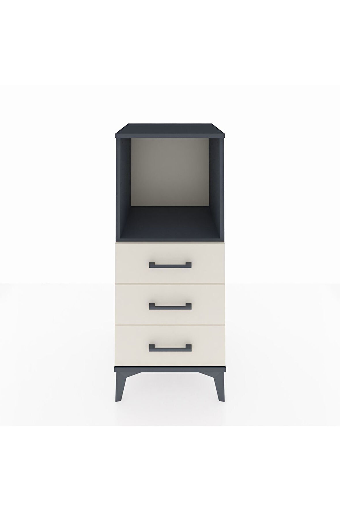 Hyperion Komodin Tek Raflı 3 Çekmeceli 44x44x106 Antrasit-Aytaşı