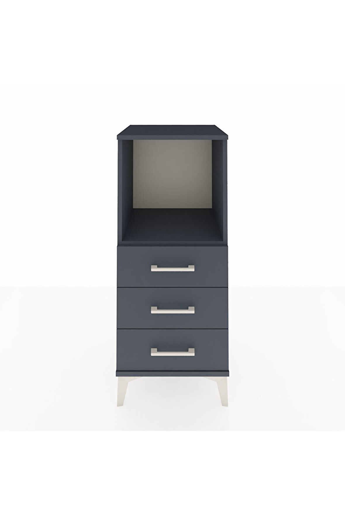 Hyperion Komodin Tek Raflı 3 Çekmeceli 44x44x106 Antrasit-Antrasit