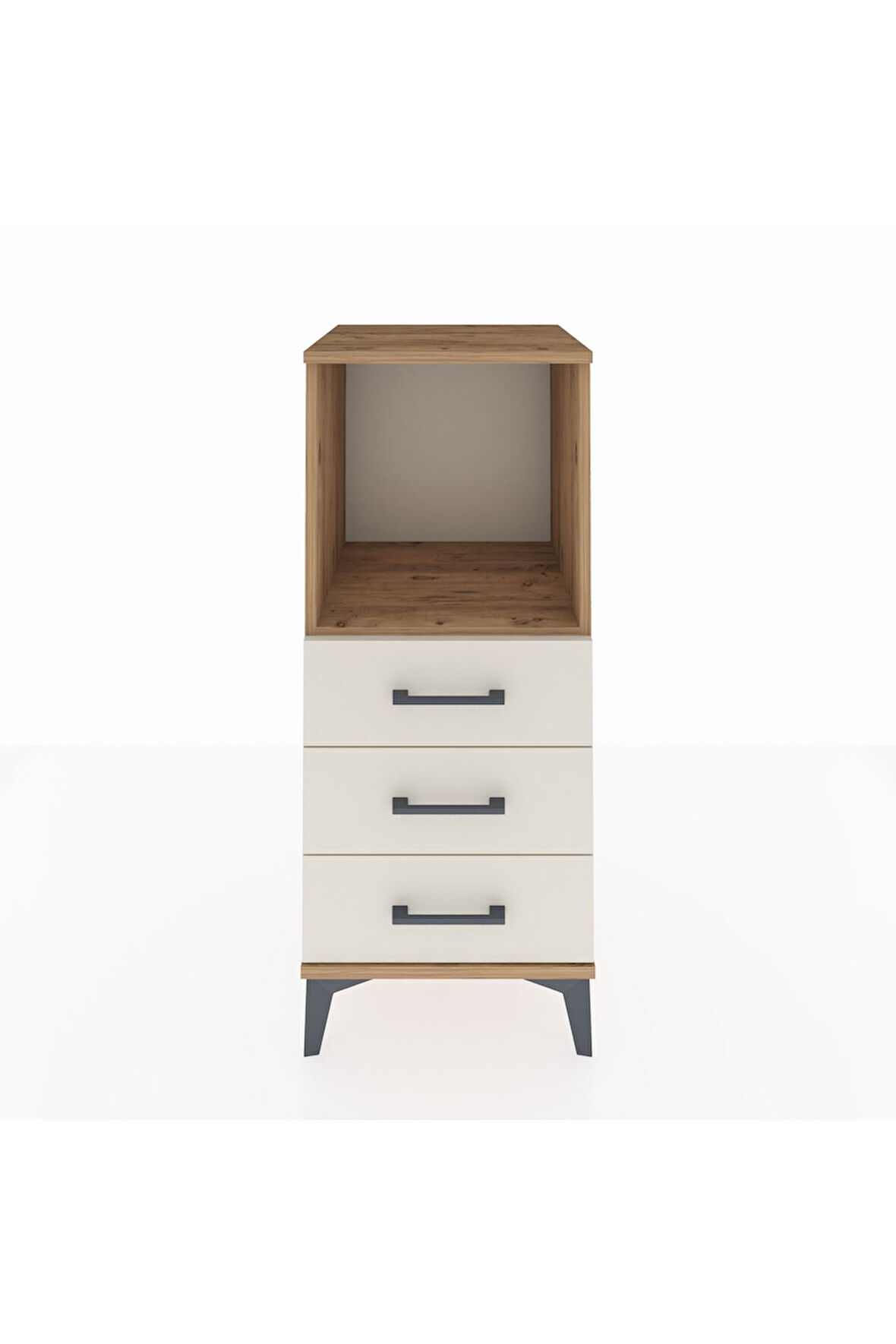 Hyperion Komodin Tek Raflı 3 Çekmeceli 44x44x106 Çam-Aytaşı