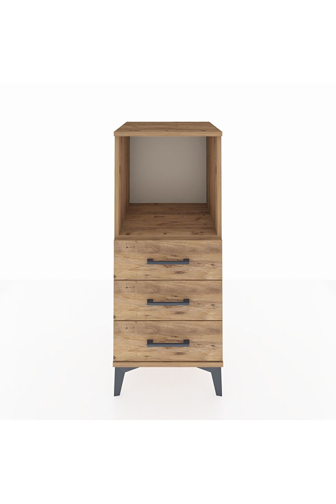 Hyperion Komodin Tek Raflı 3 Çekmeceli 44x44x106 Çam-Çam