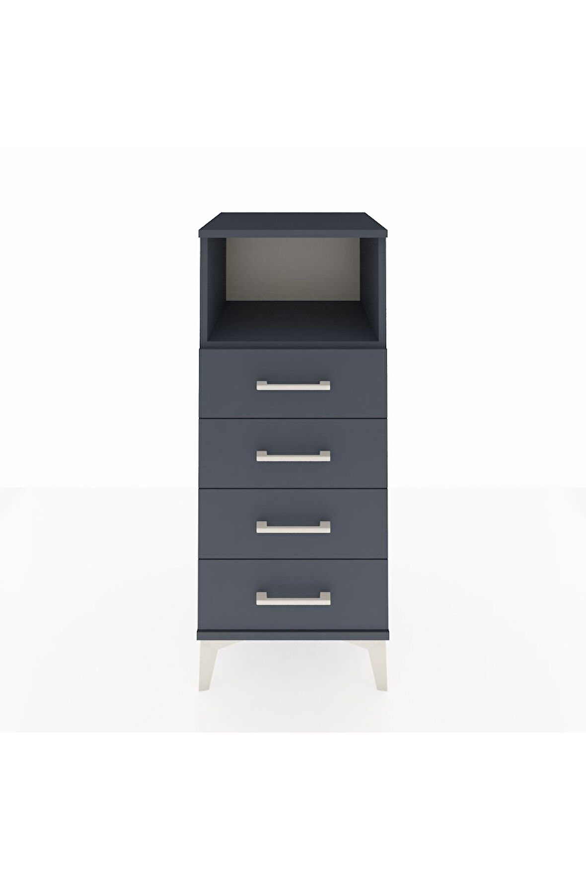 Hyperion Komodin Tek Raflı 4 Çekmeceli 44x44x106 Antrasit-Antrasit