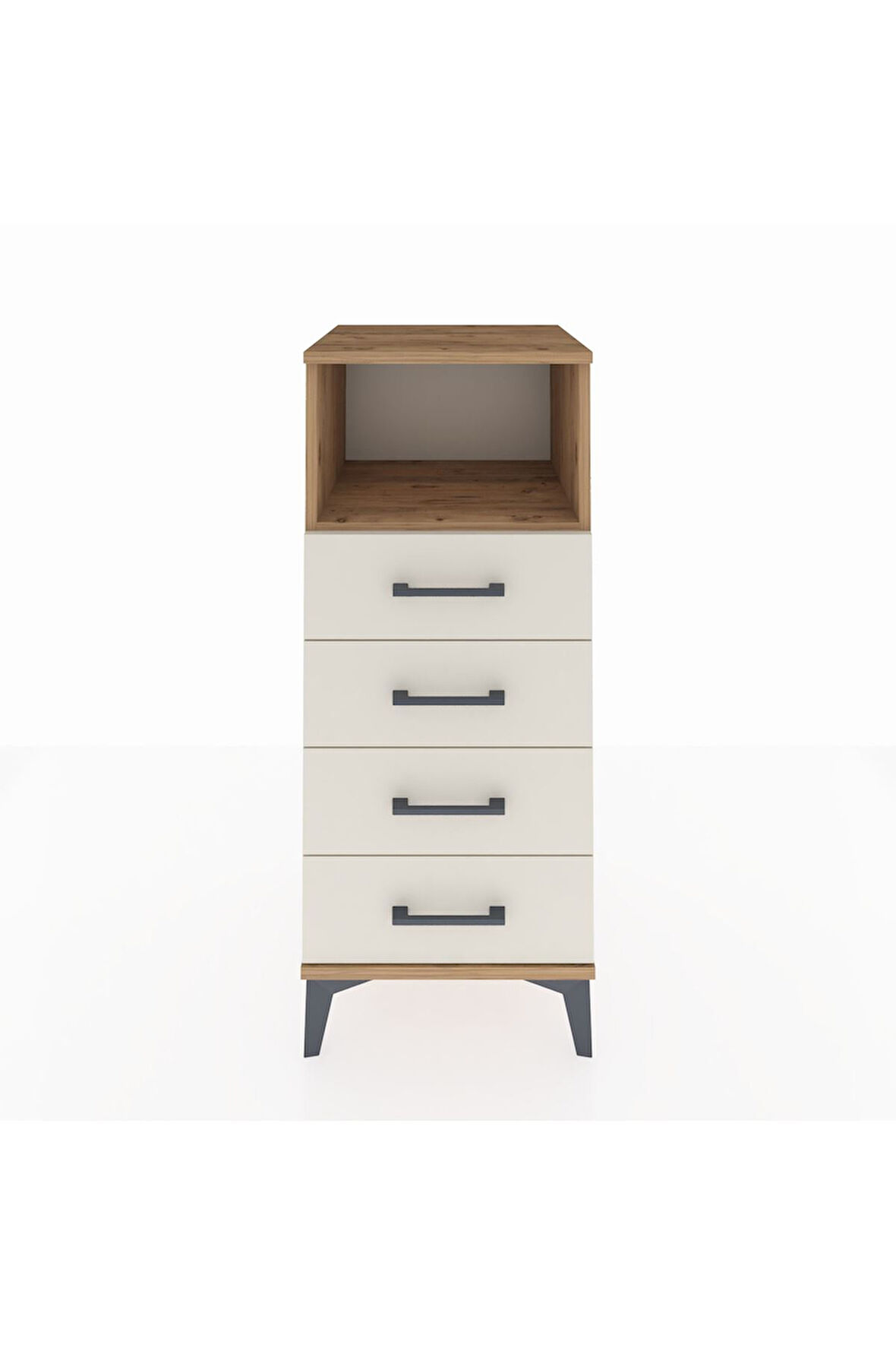 Hyperion Komodin Tek Raflı 4 Çekmeceli 44x44x106 Çam-Aytaşı