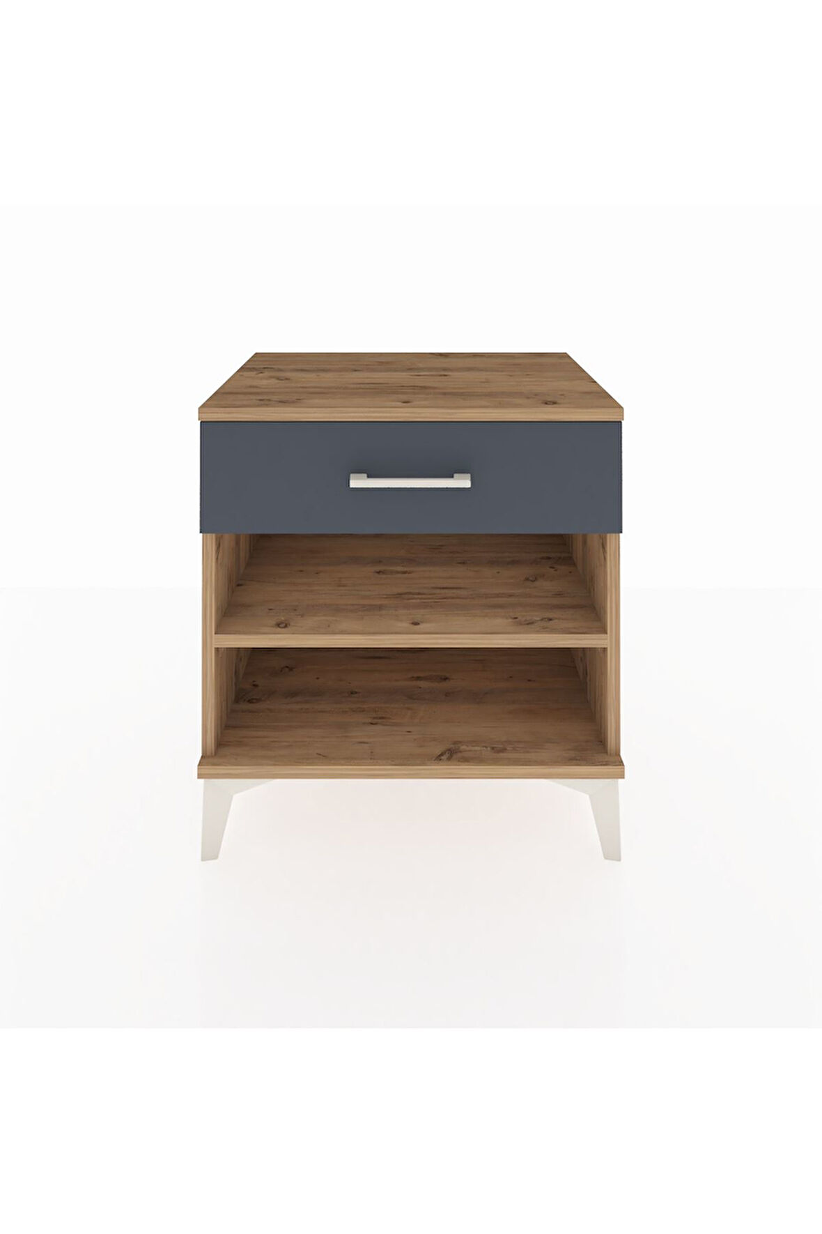 Hyperion Komodin Tek Raflı Tek Çekmeceli 60x44x64 Çam-Antrasit