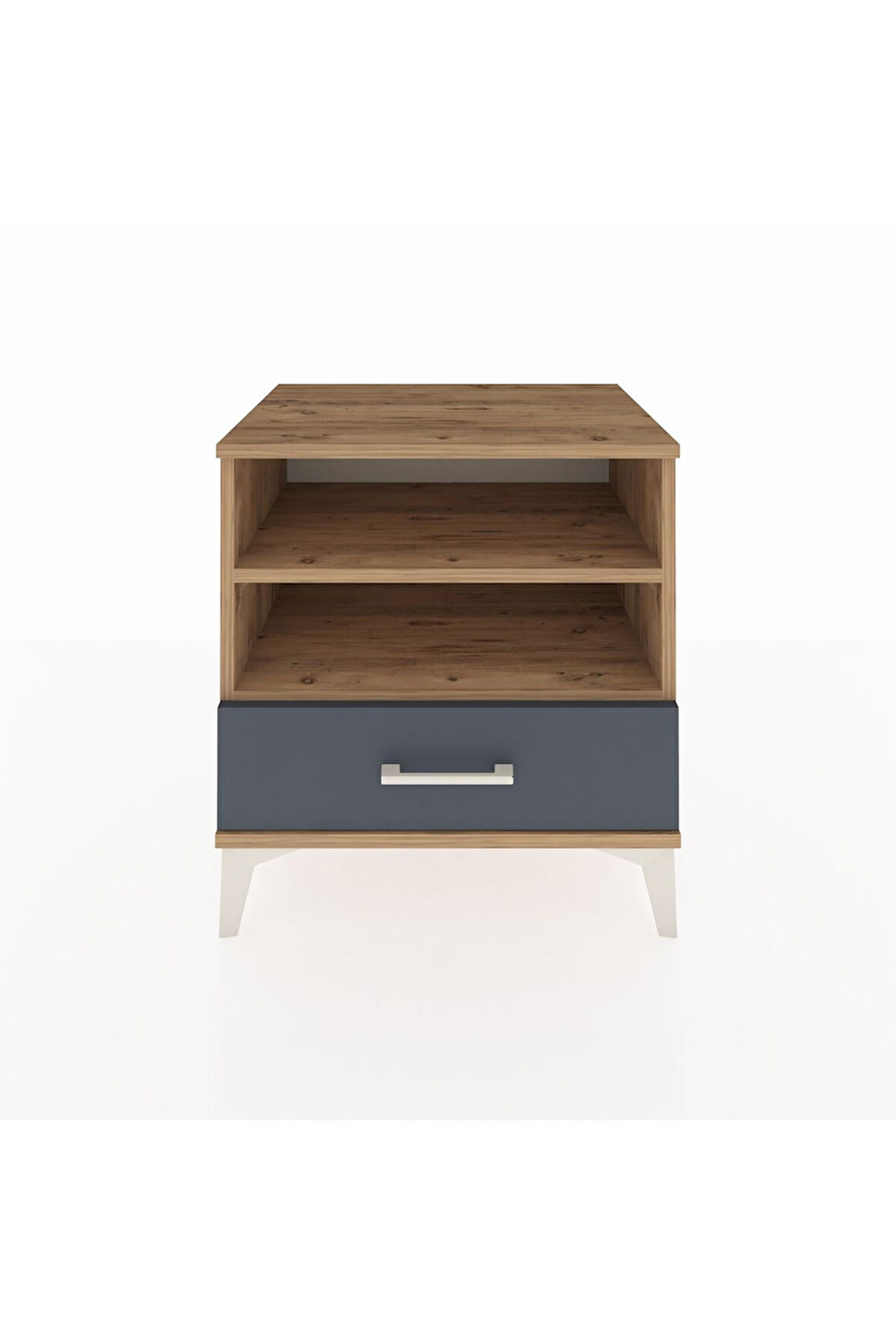 Hyperion Komodin 2 Raflı Tek Çekmeceli 60x44x64 Çam-Antrasit