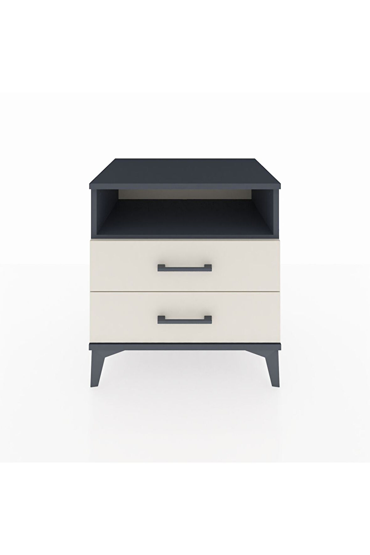 Hyperion Komodin Tek Raflı 2 Çekmeceli 60x44x64 Antrasit-Aytaşı