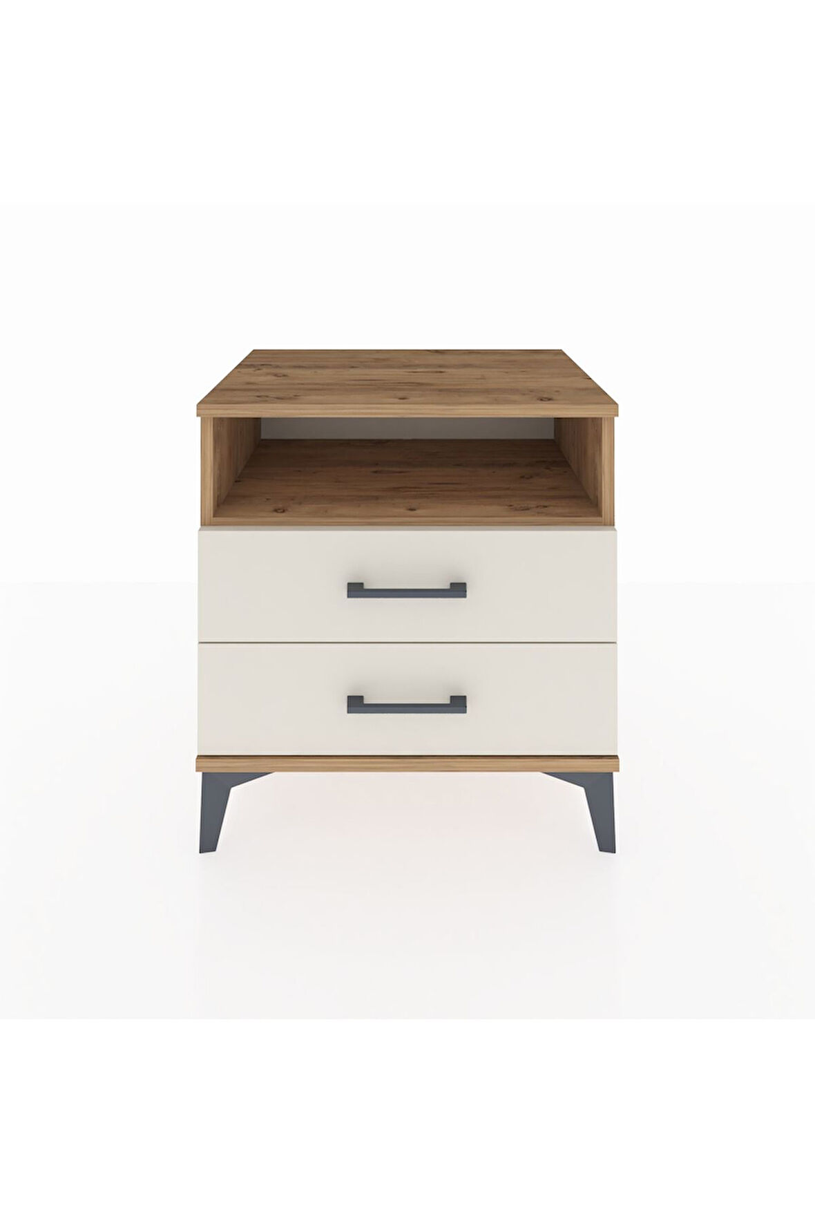 Hyperion Komodin Tek Raflı 2 Çekmeceli 60x44x64 Çam-Aytaşı