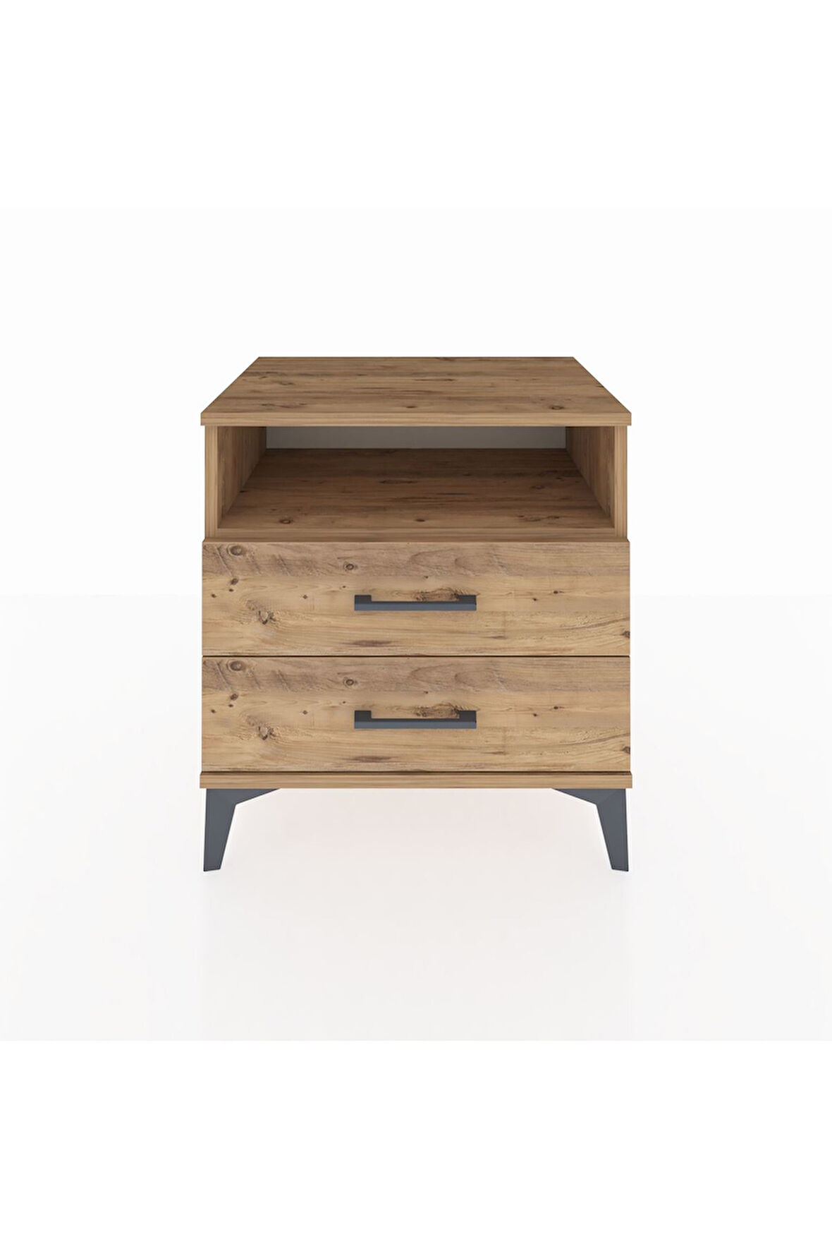 Hyperion Komodin Tek Raflı 2 Çekmeceli 60x44x64 Çam-Çam