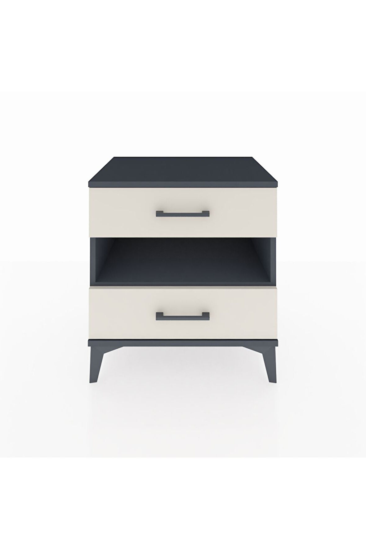 Hyperion Komodin Tek Raflı 2 Çekmeceli 60x44x64 Antrasit-Aytaşı