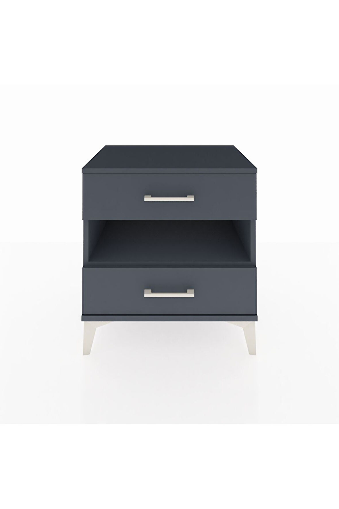 Hyperion Komodin Tek Raflı 2 Çekmeceli 60x44x64 Antrasit-Antrasit