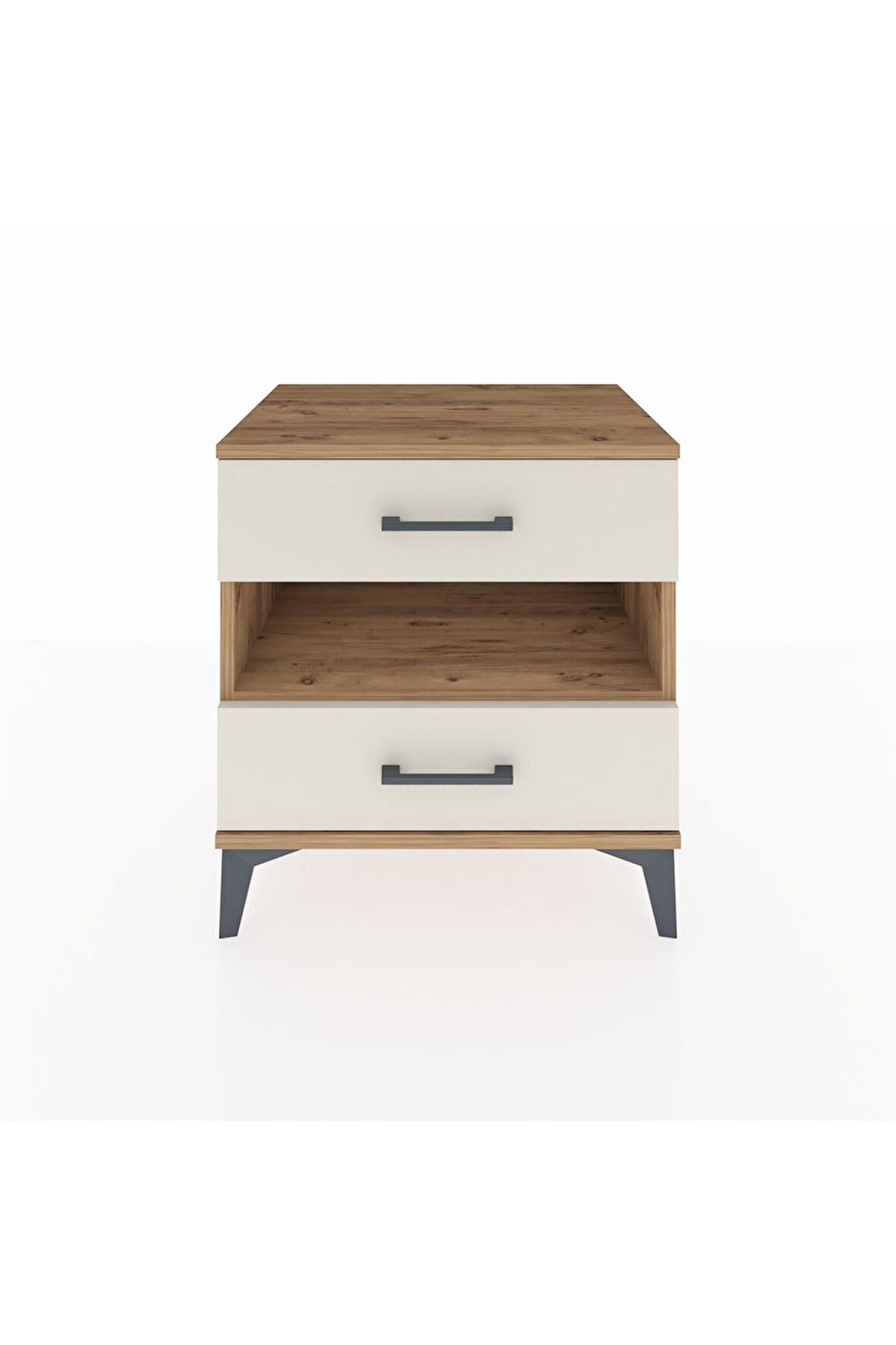 Hyperion Komodin Tek Raflı 2 Çekmeceli 60x44x64 Çam-Aytaşı