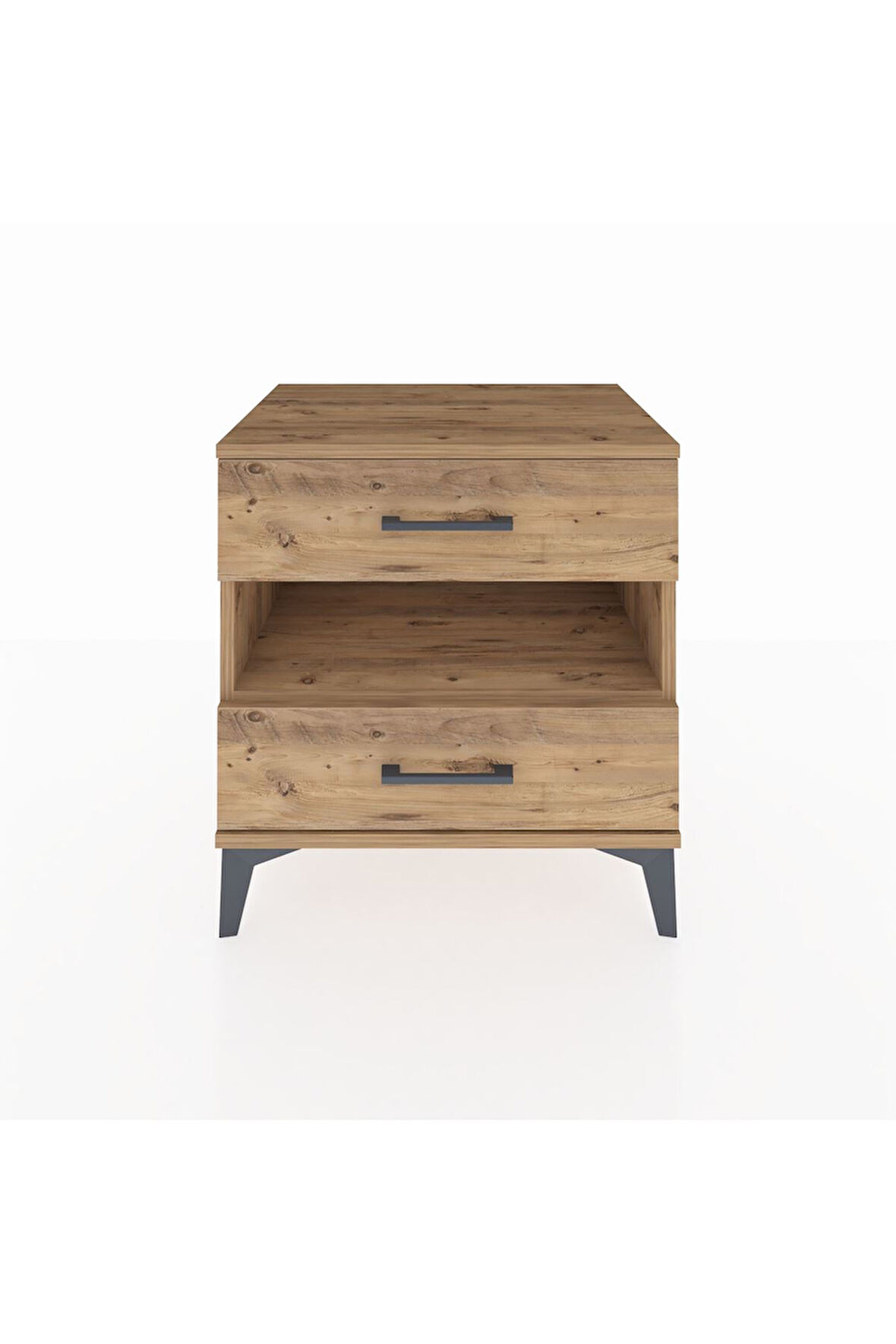 Hyperion Komodin Tek Raflı 2 Çekmeceli 60x44x64 Çam-Çam