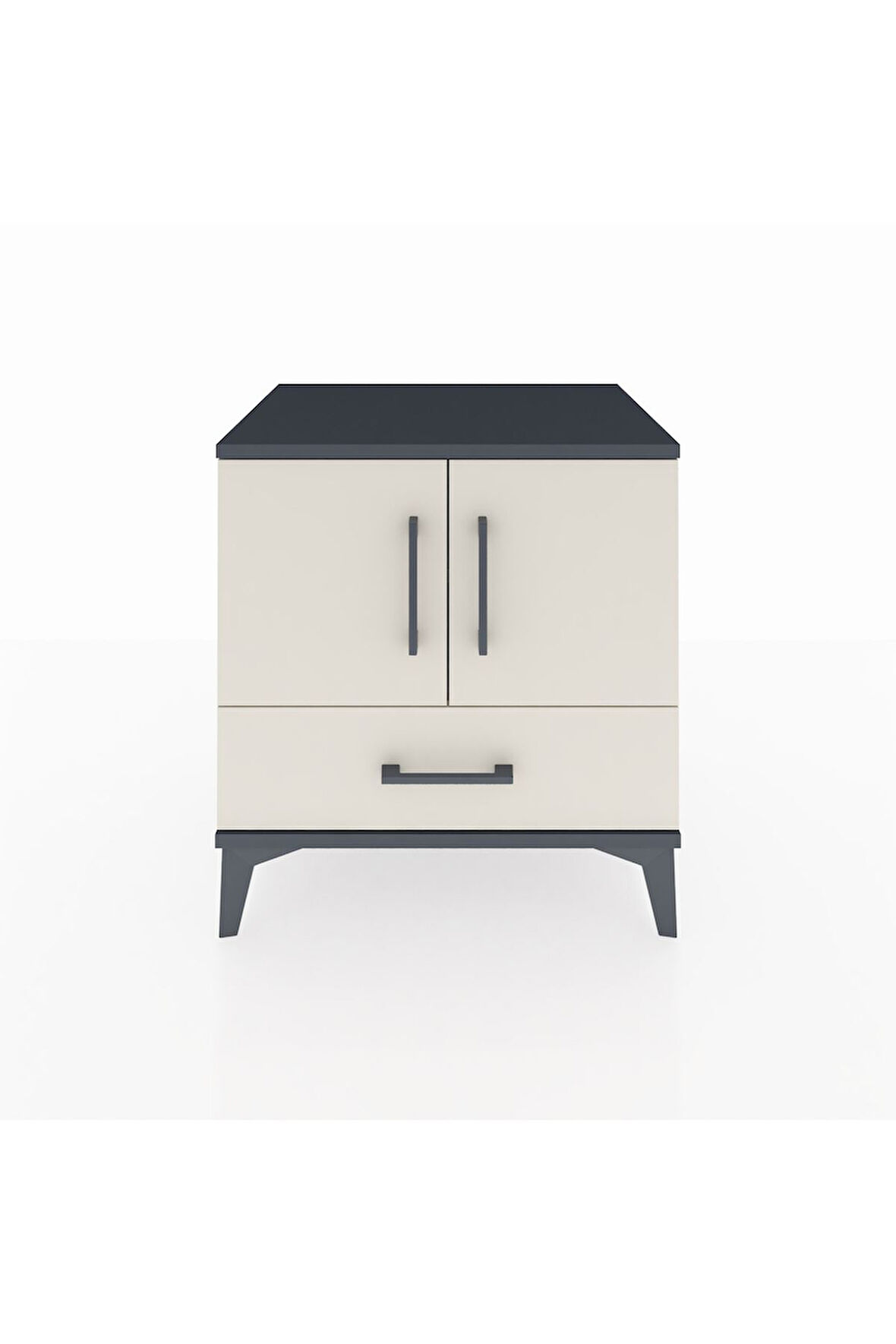 Hyperion Komodin 2 Raflı Tek Çekmeceli 2 Kapaklı 60x44x64 Antrasit-Aytaşı