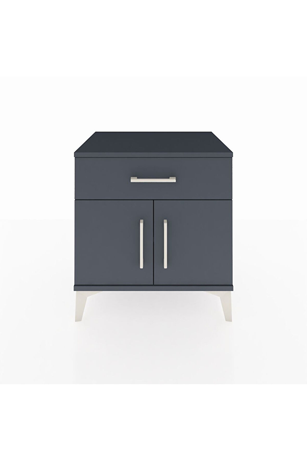 Hyperion Komodin Tek Raflı Tek Çekmeceli 2 Kapaklı 60x44x64 Antrasit-Antrasit