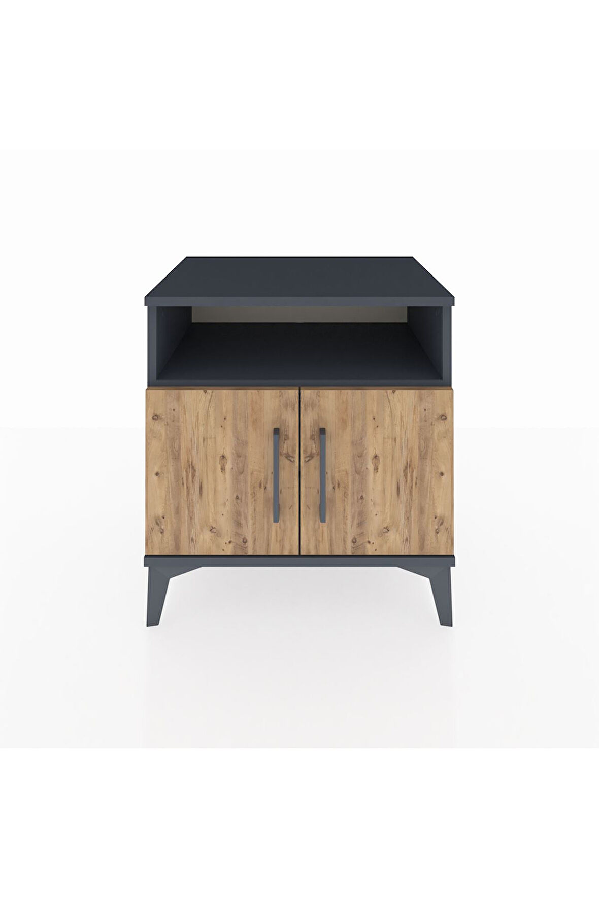 Hyperion Komodin 2 Raflı 2 Kapaklı 60x44x64 Antrasit-Çam