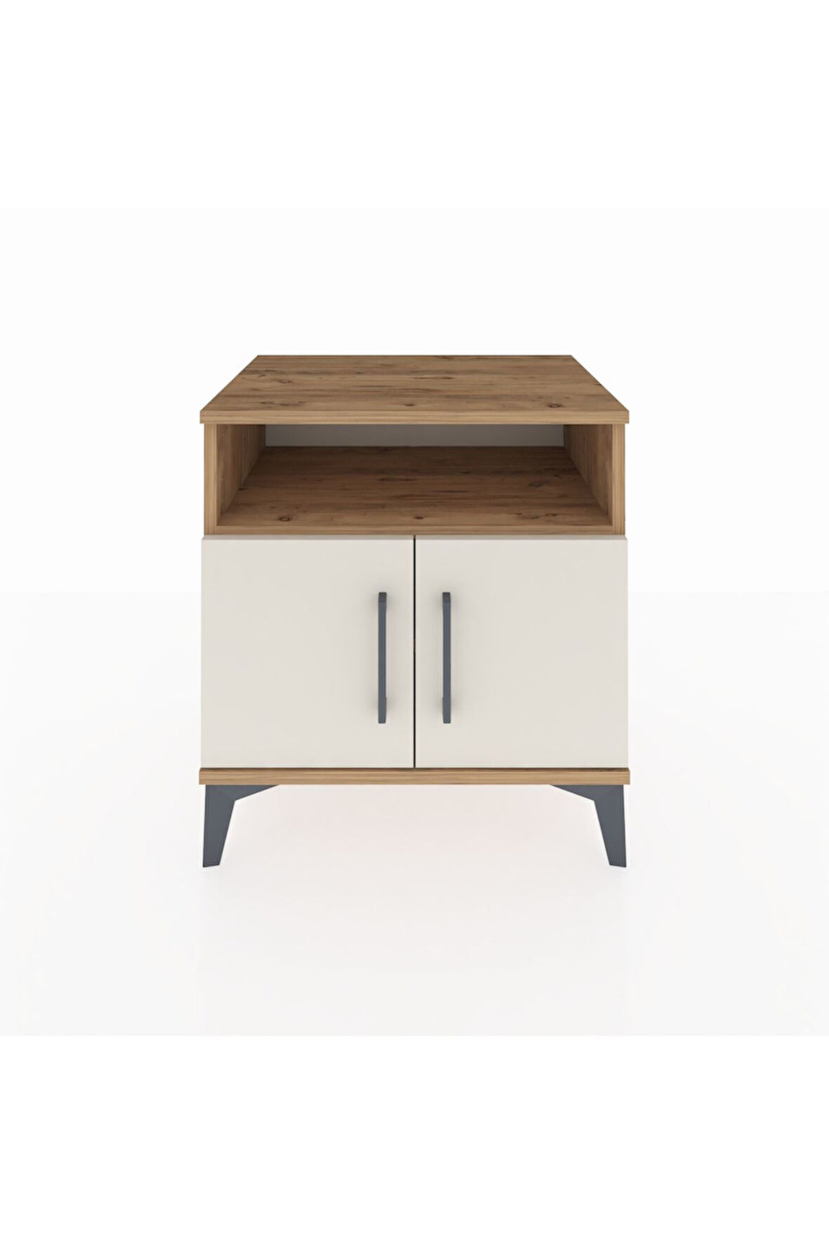 Hyperion Komodin 2 Raflı 2 Kapaklı 60x44x64 Çam-Aytaşı